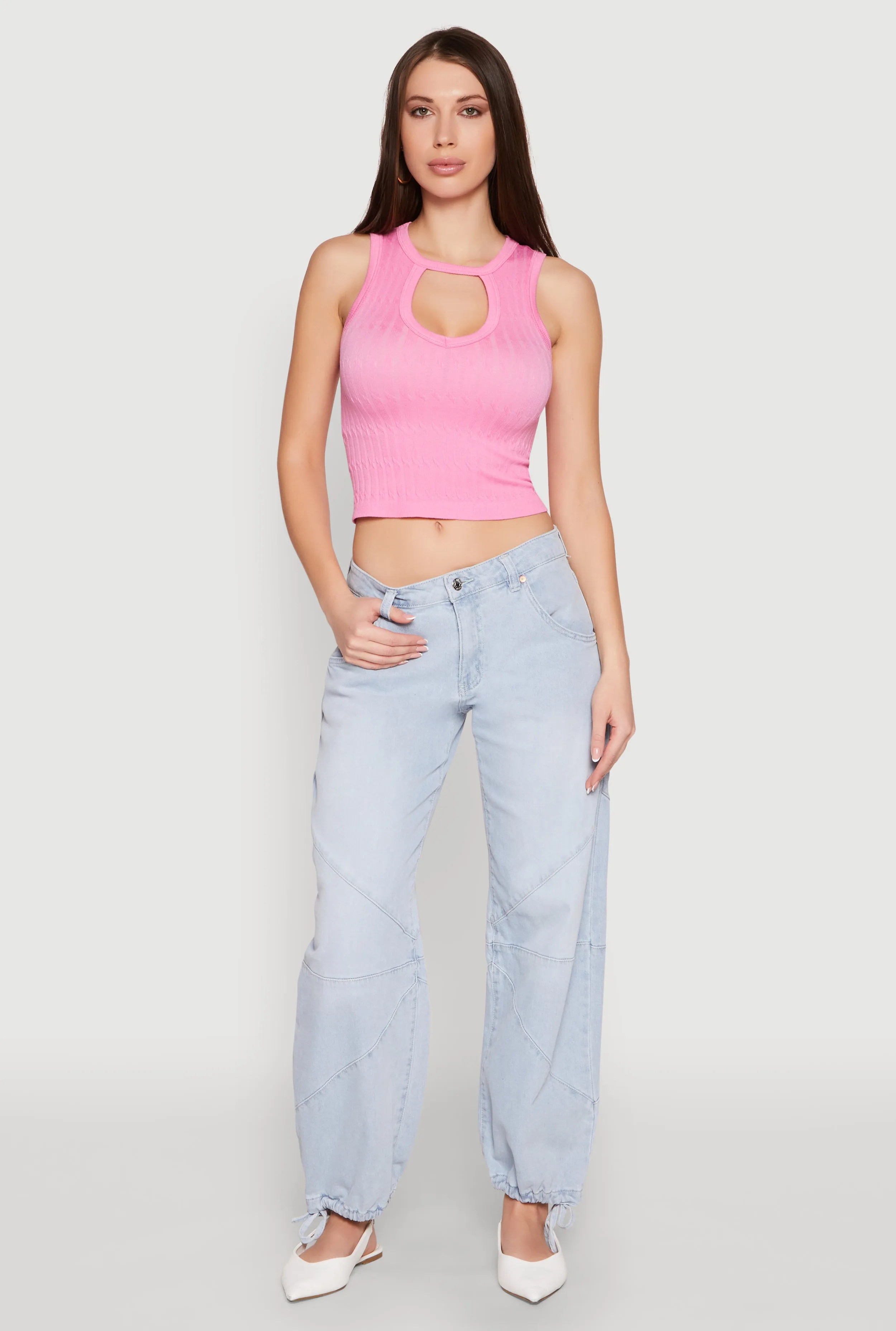 Seamless Cut Out Cropped Tank Top sold by Rainbow