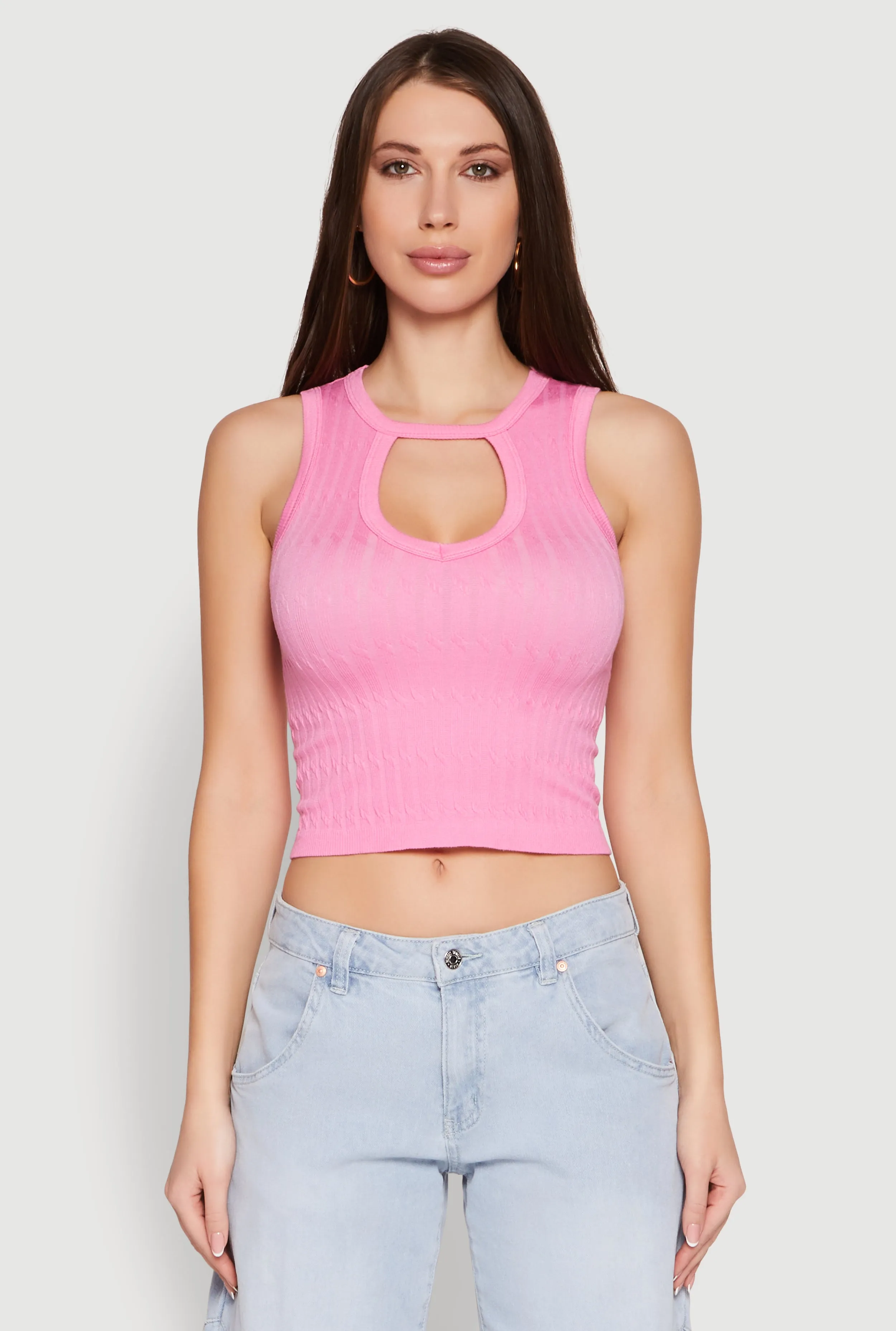 Seamless Cut Out Cropped Tank Top sold by Rainbow product image thumbnail 2