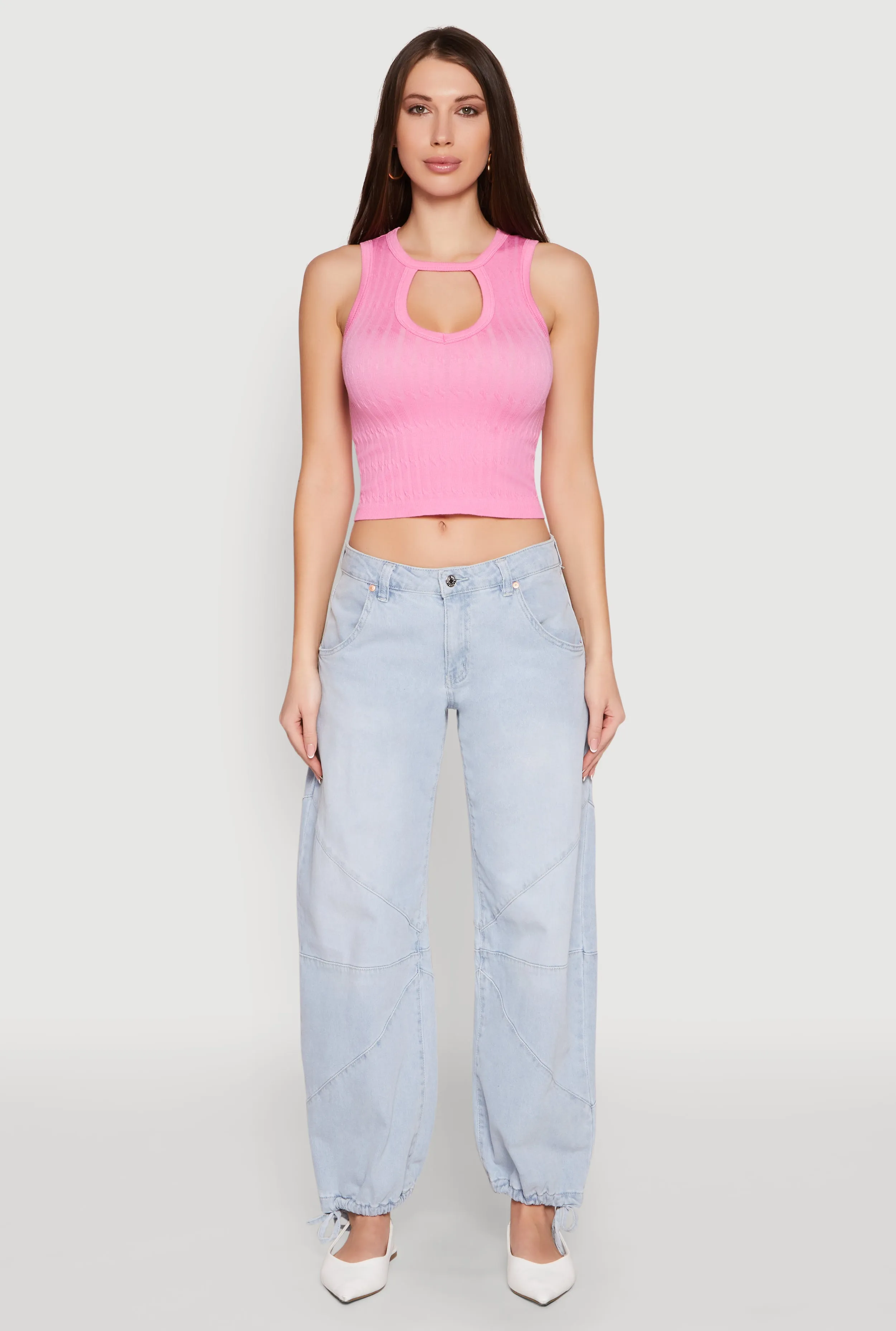 Seamless Cut Out Cropped Tank Top sold by Rainbow product image thumbnail 3