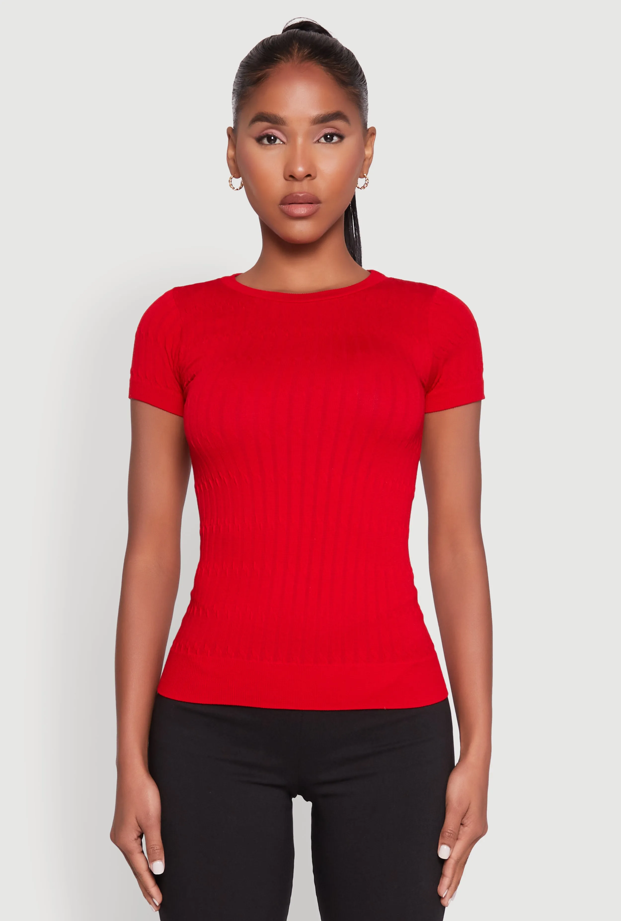 Seamless Crew Neck Short Sleeve Top sold by Rainbow product image thumbnail 2