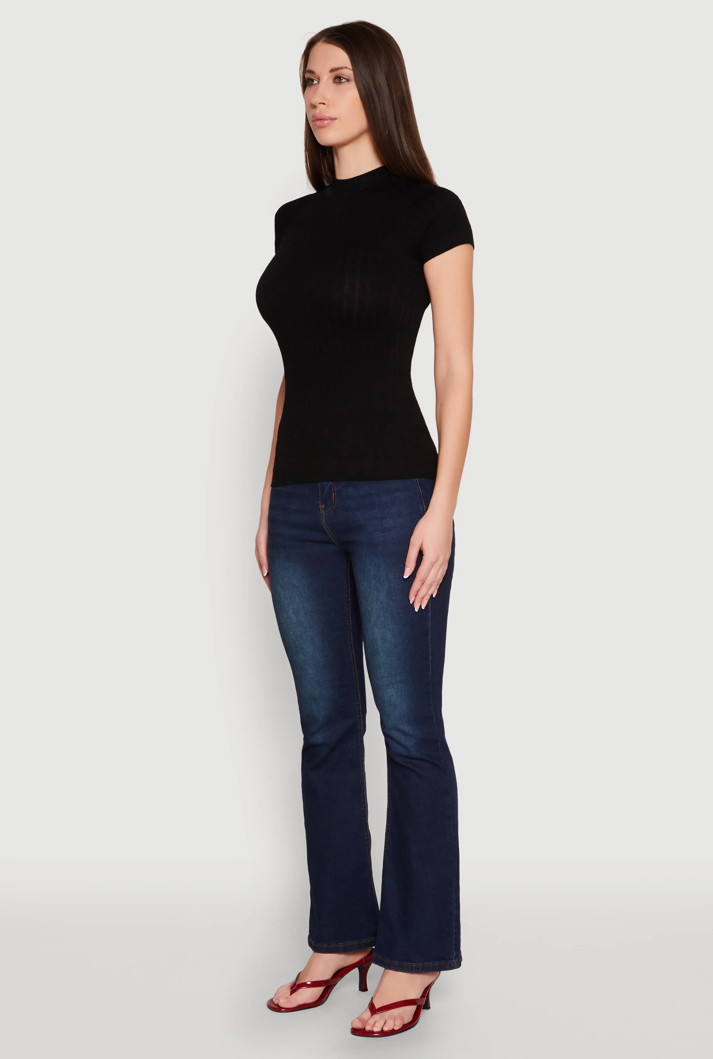 Seamless Short Sleeve Mock Neck Top sold by Rainbow product image thumbnail 5
