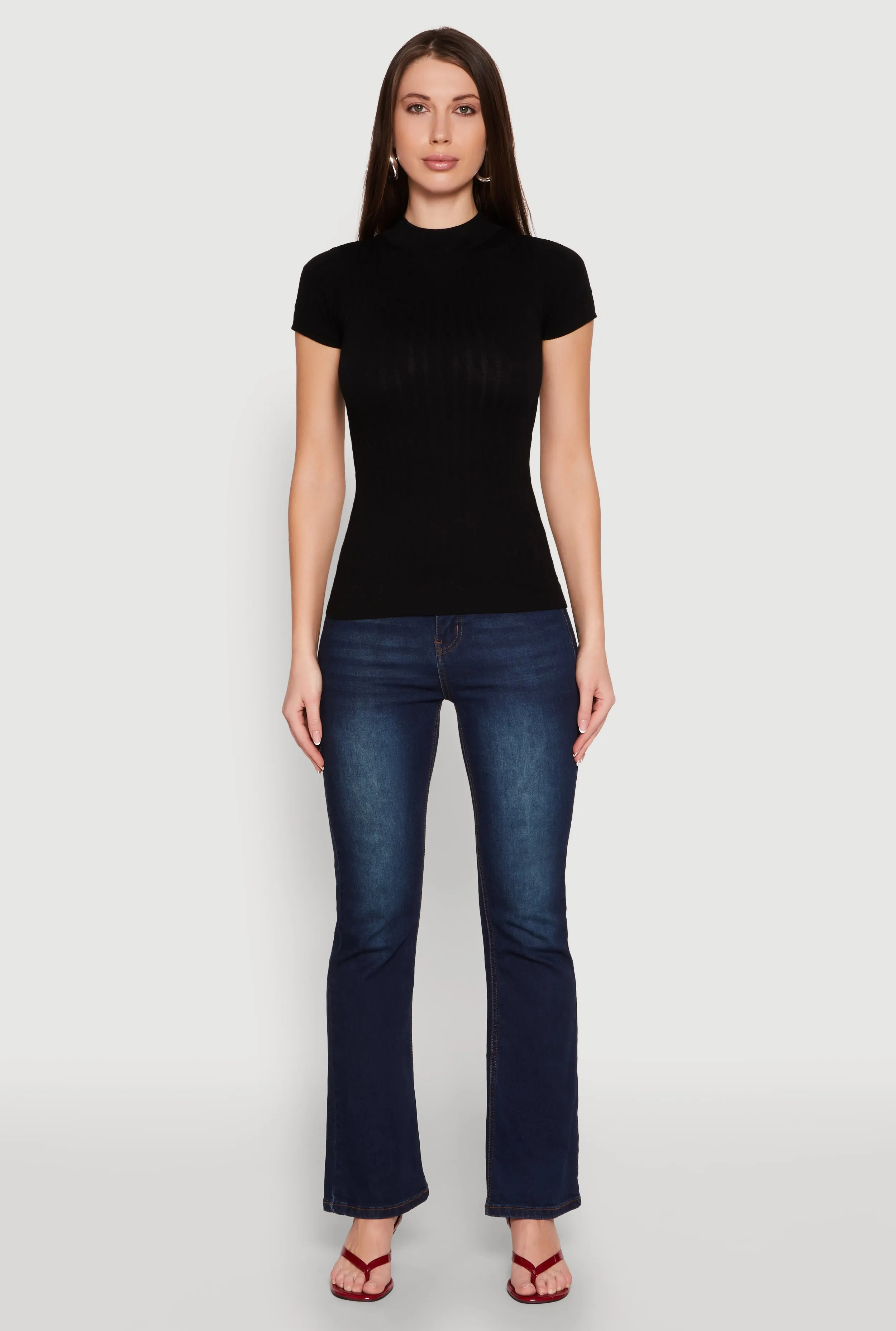 Seamless Short Sleeve Mock Neck Top sold by Rainbow product image thumbnail 3