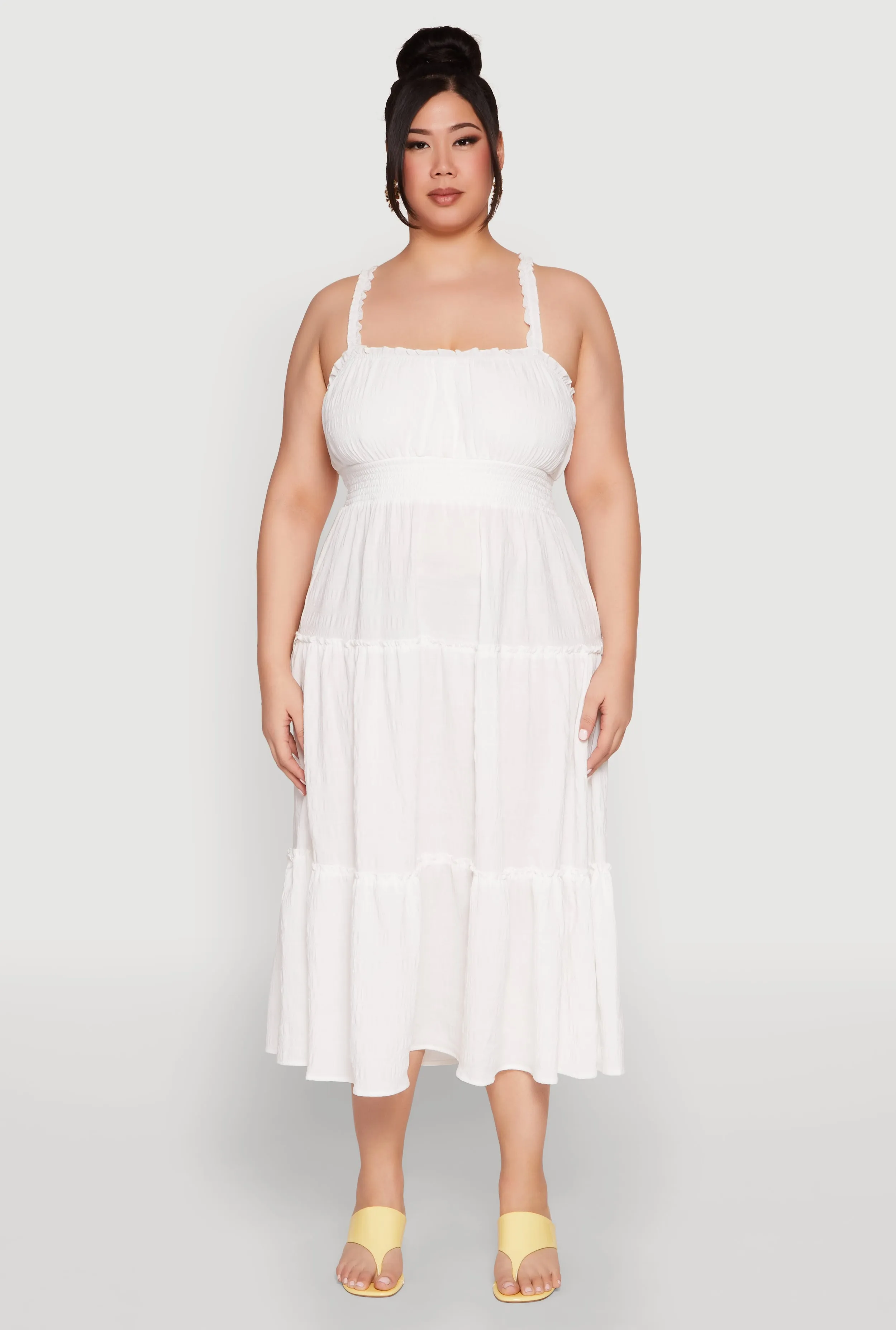 Plus Size Almost Famous Smocked Tiered Dress sold by Rainbow product image thumbnail 2