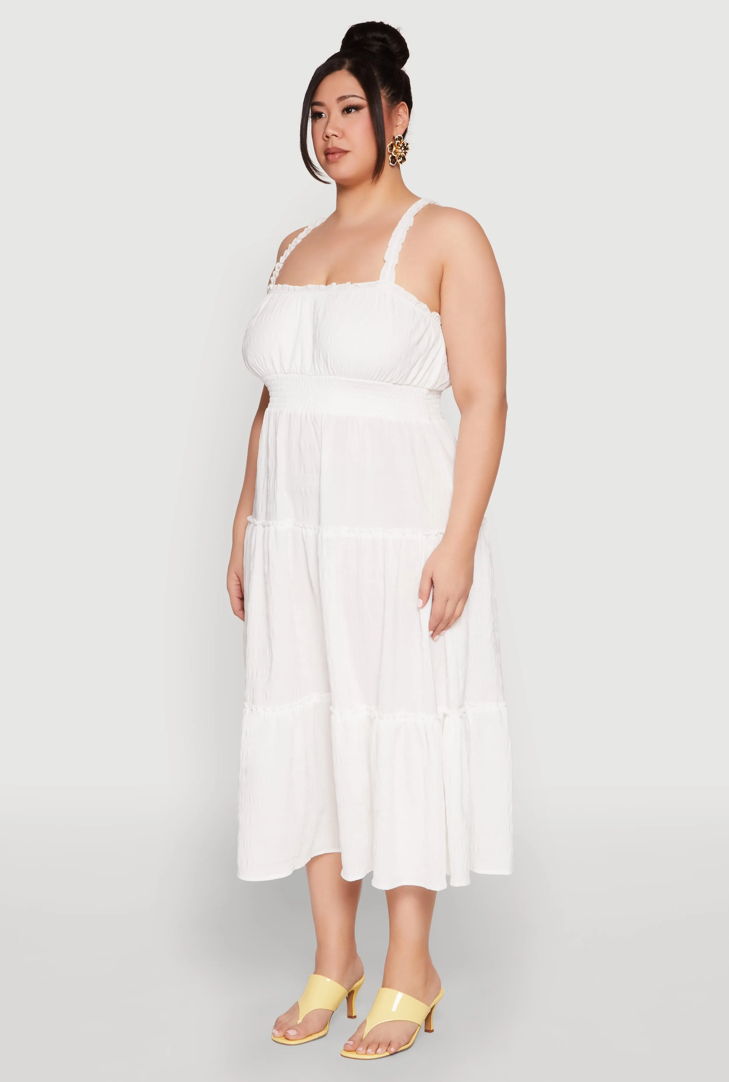 Plus Size Almost Famous Smocked Tiered Dress sold by Rainbow product image thumbnail 3