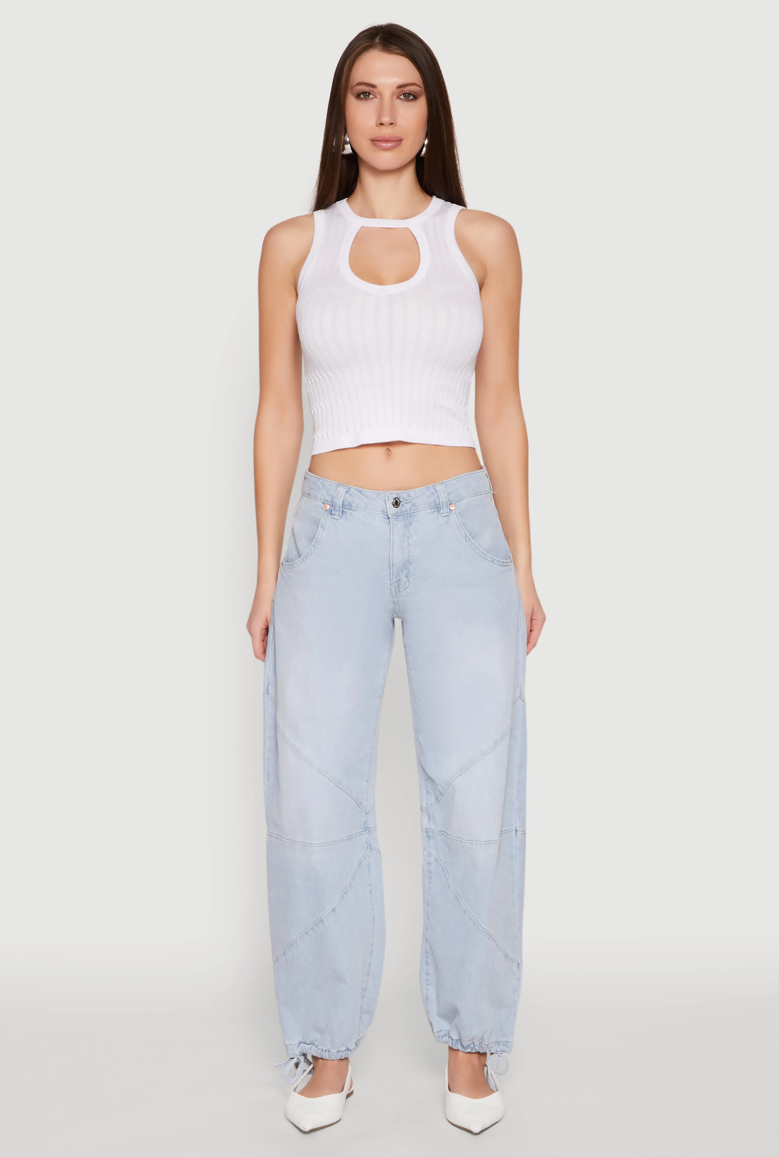 Seamless Cut Out Cropped Tank Top sold by Rainbow product image thumbnail 3