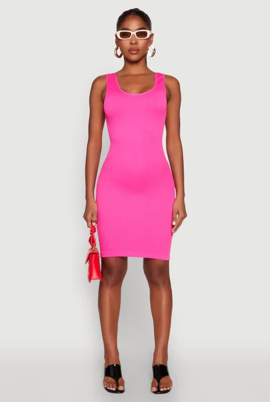Ribbed Knit Seamless Tank Dress sold by Rainbow