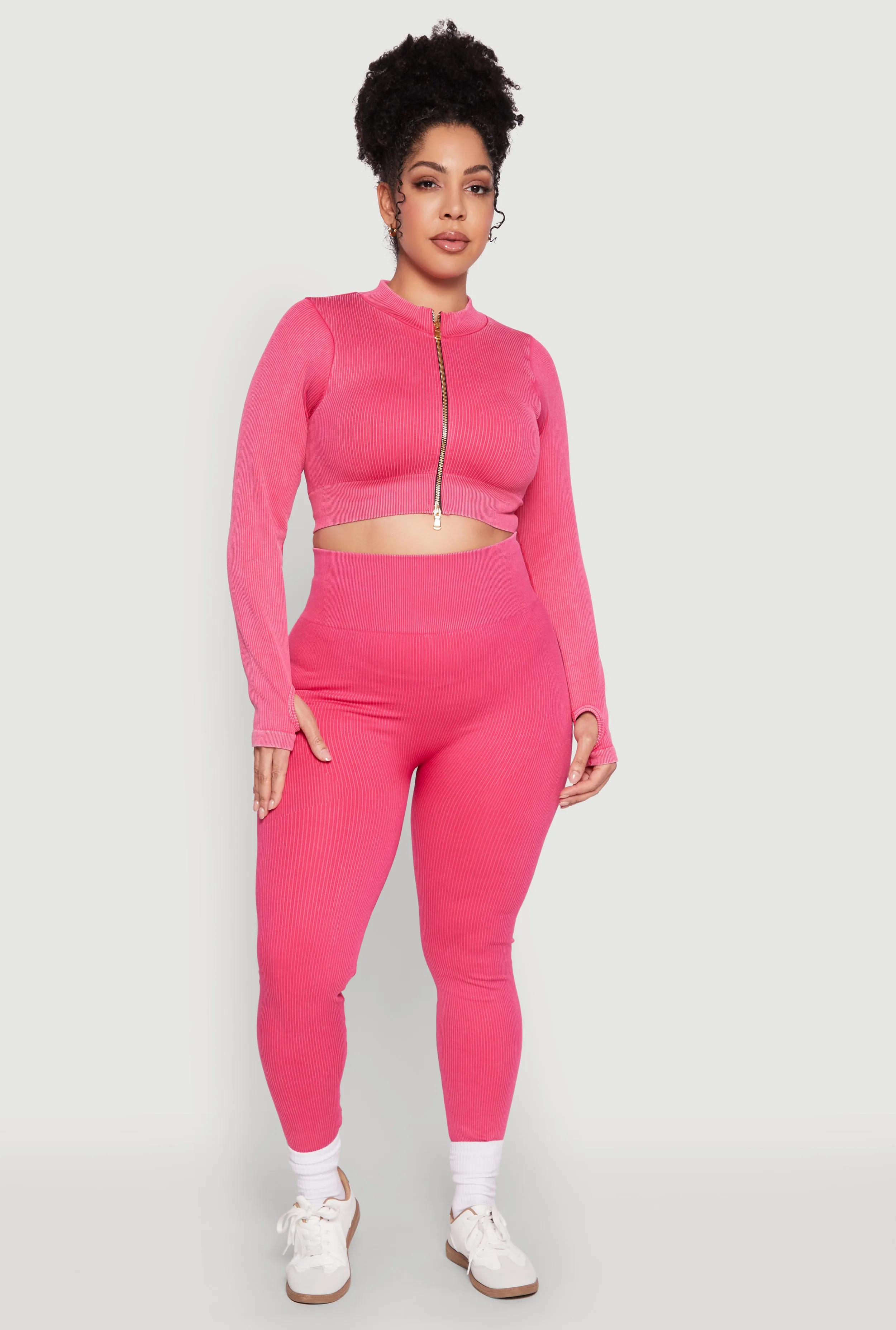 Plus Size Daisy Acid Wash Track Jacket sold by Rainbow product image thumbnail 2