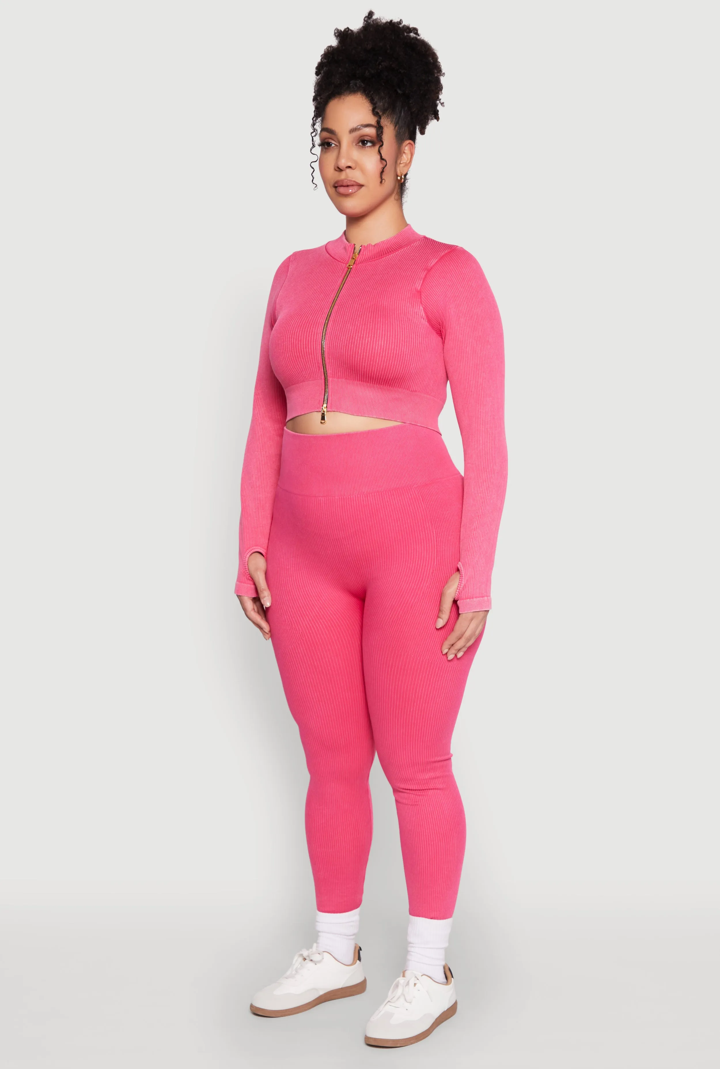 Plus Size Daisy Acid Wash Track Jacket sold by Rainbow product image thumbnail 5