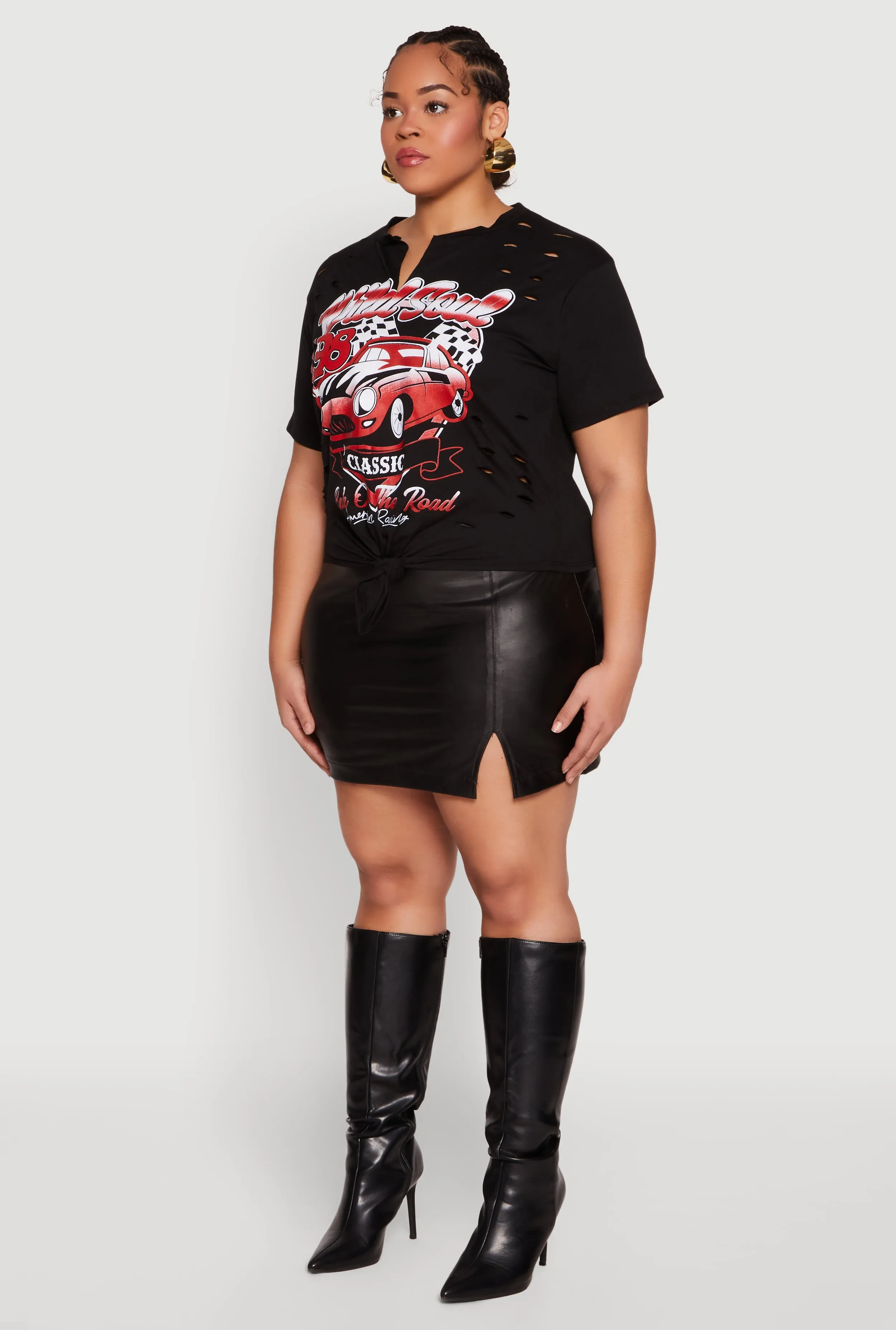 Plus Size Wild Soul Knot Front Graphic Tee sold by Rainbow product image thumbnail 5