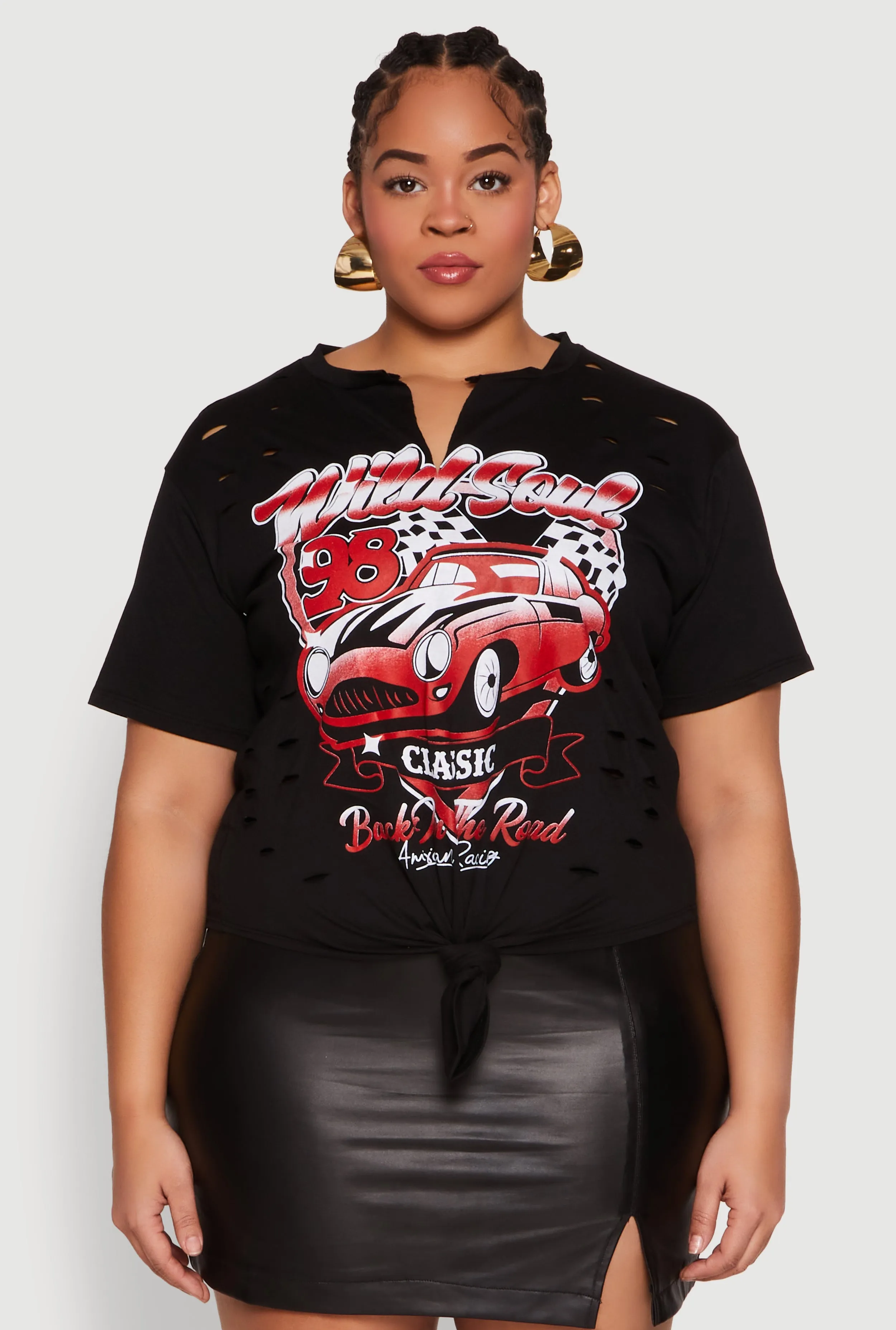 Plus Size Wild Soul Knot Front Graphic Tee sold by Rainbow product image thumbnail 2
