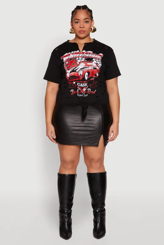 Plus Size Wild Soul Knot Front Graphic Tee sold by Rainbow