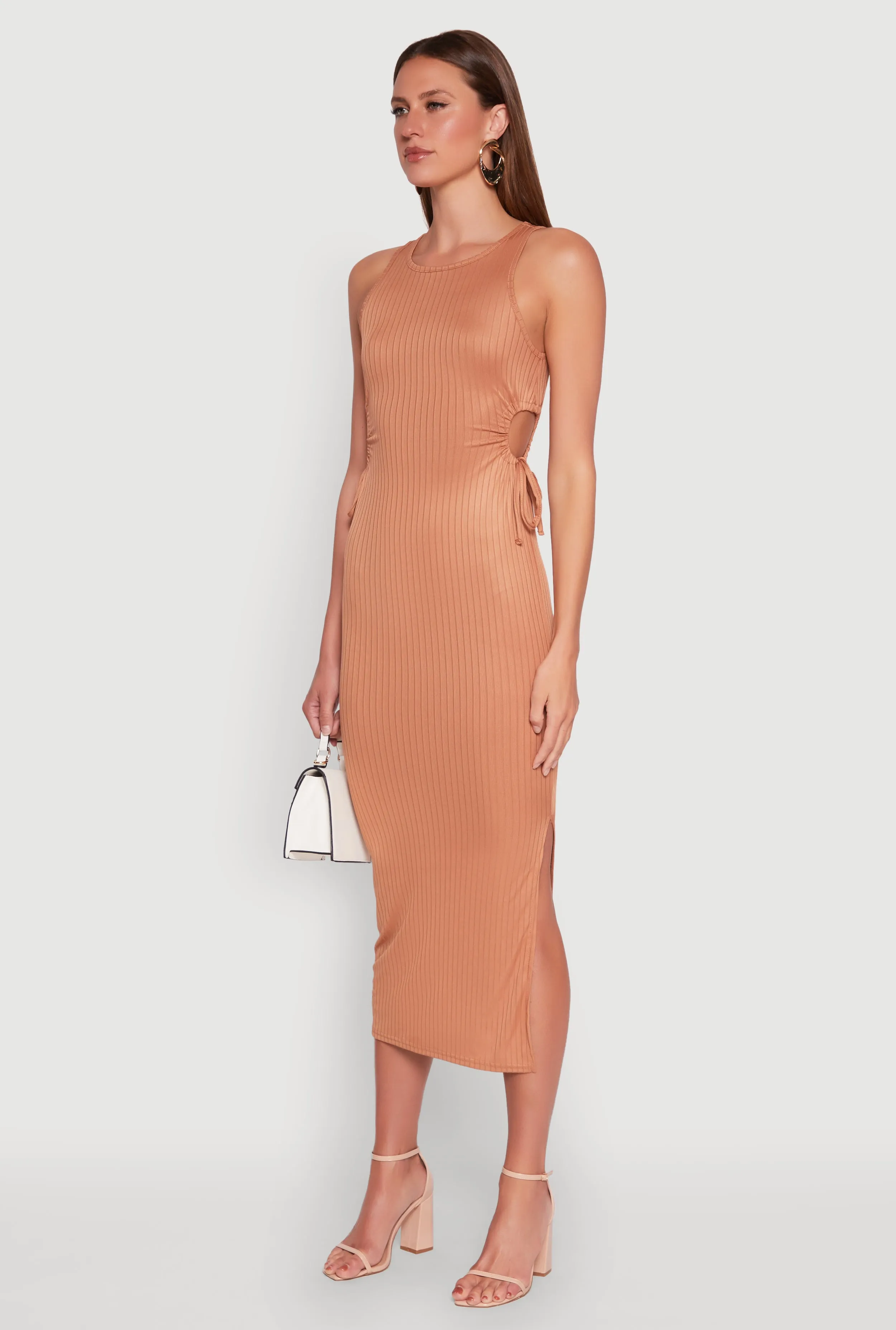 Ribbed Knit Side Cut Out Midi Dress sold by Rainbow product image thumbnail 3