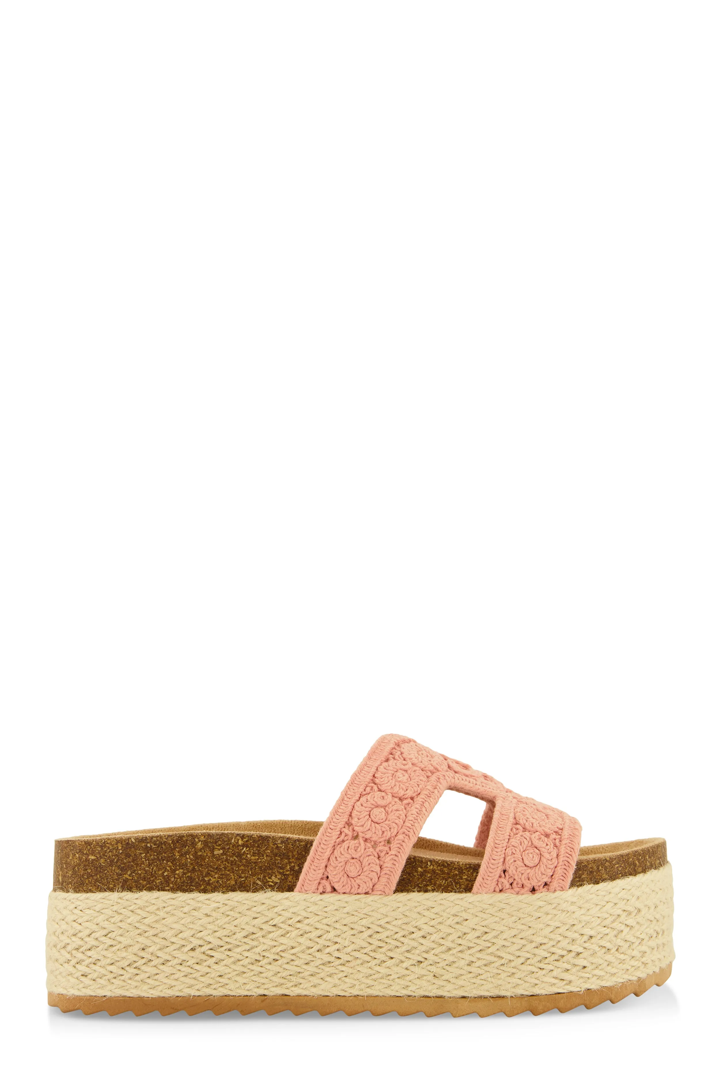 Floral Crochet H Band Platform Footbed Sandals sold by Rainbow product image thumbnail 2