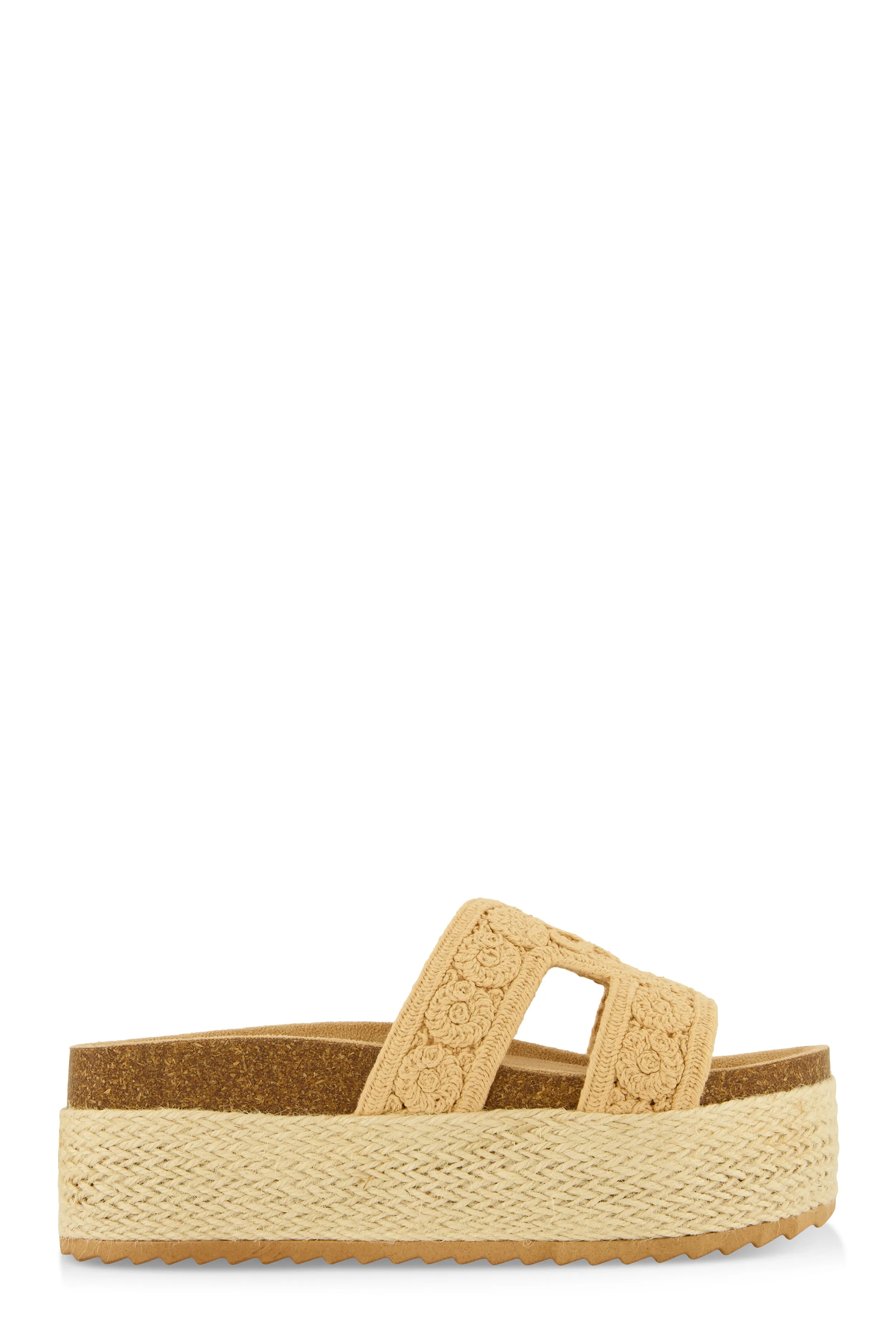 Floral Crochet H Band Platform Footbed Sandals sold by Rainbow product image thumbnail 2