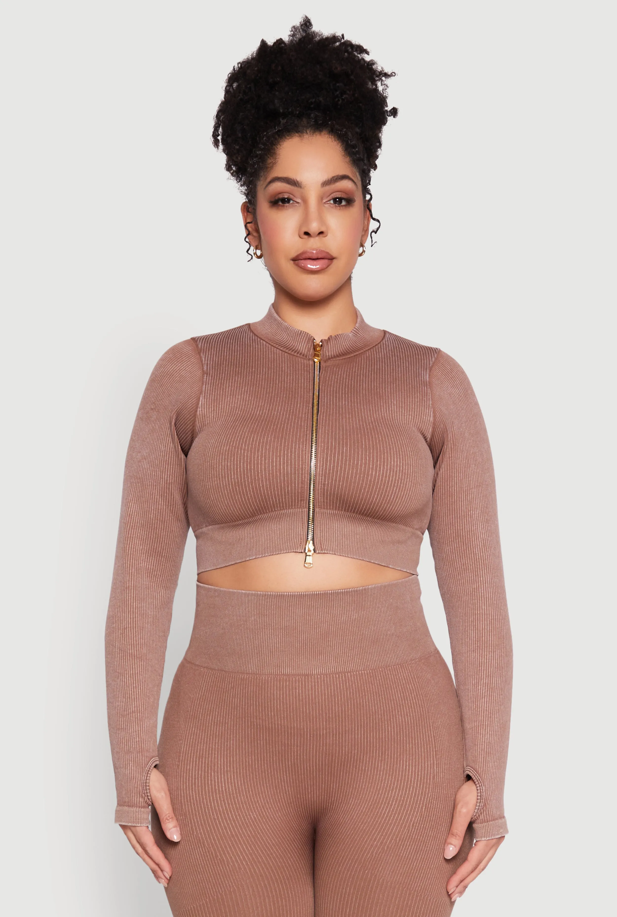 Plus Size Daisy Acid Wash Track Jacket sold by Rainbow