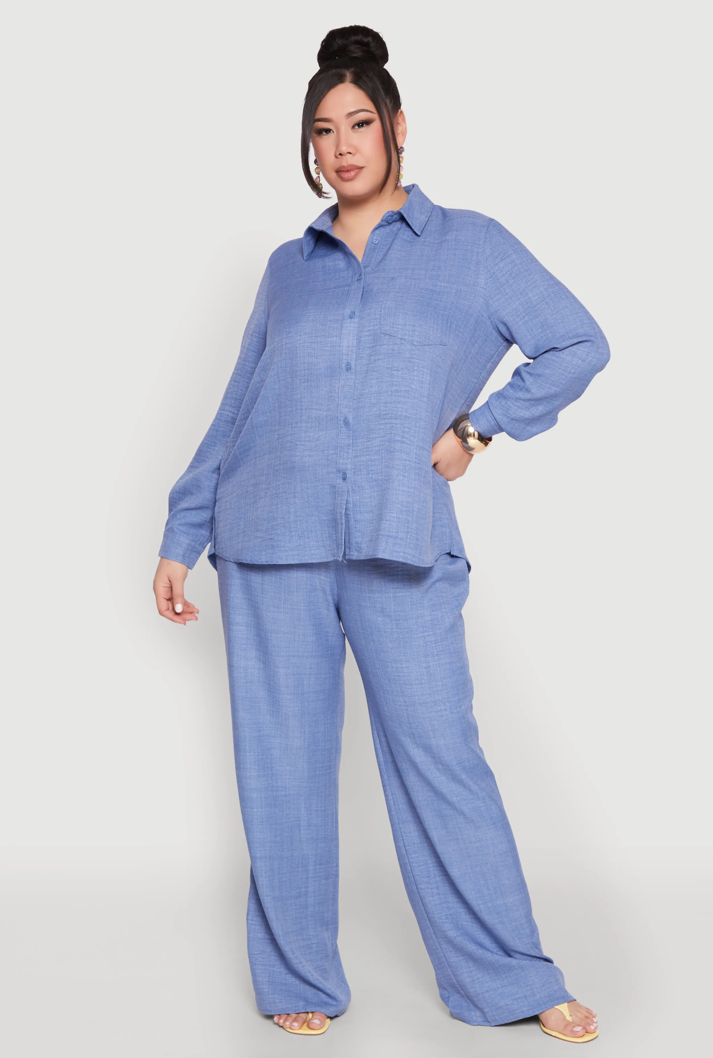 Plus Size Linen Palazzo Pants sold by Rainbow product image thumbnail 2