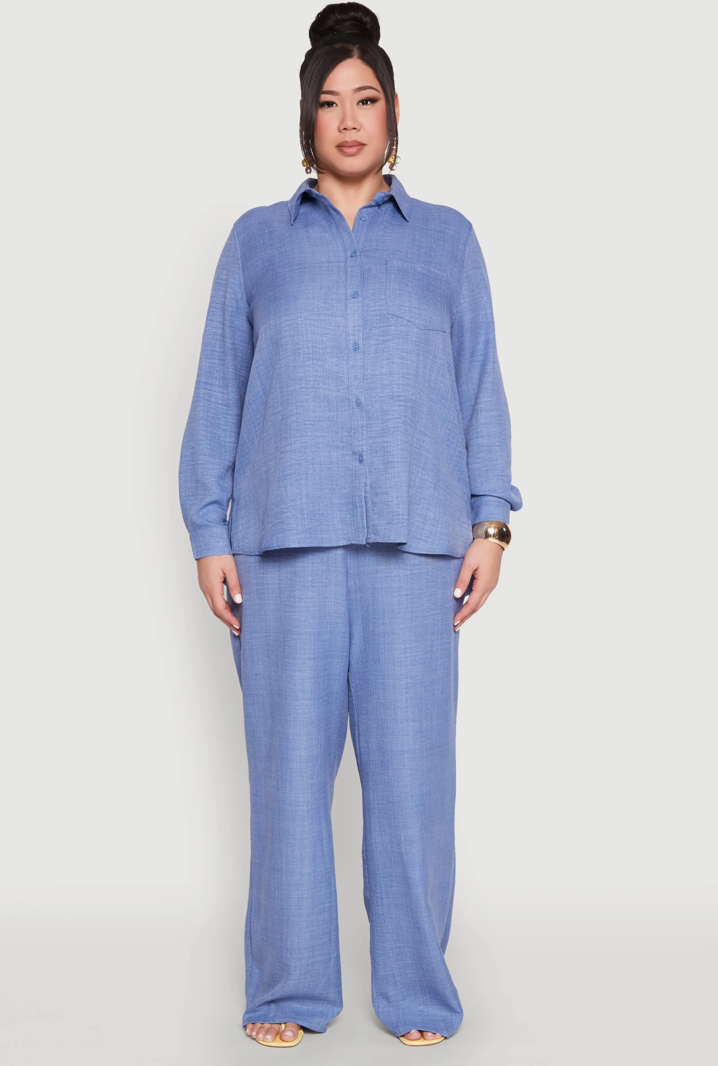 Plus Size Linen Palazzo Pants sold by Rainbow