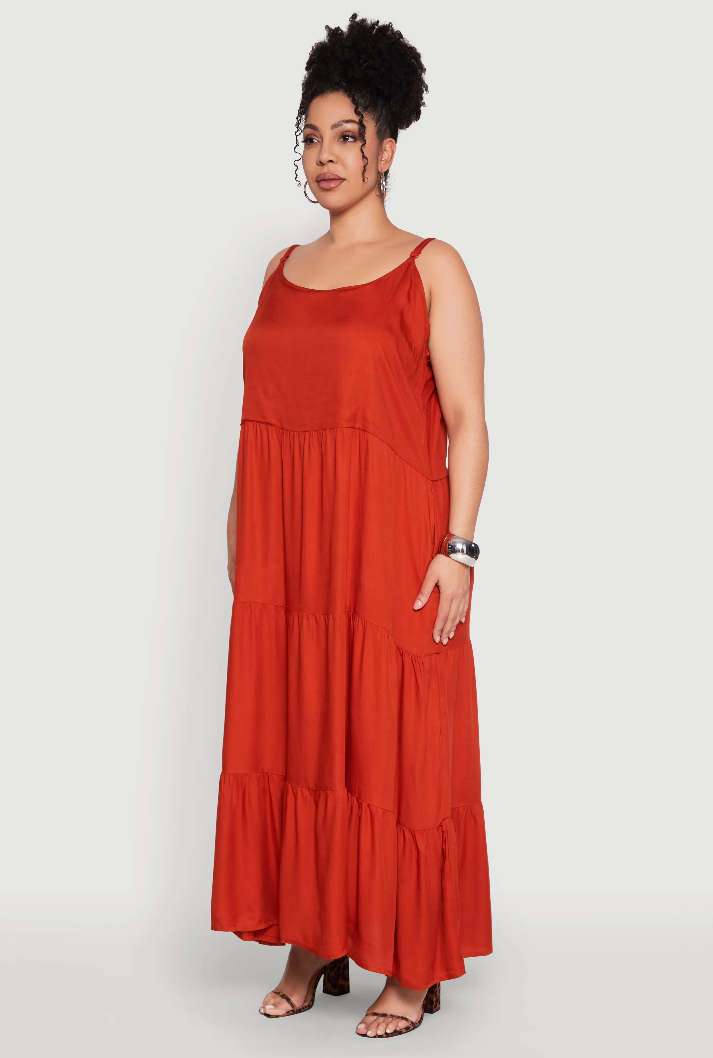 Plus Size Pocket Tiered Maxi Dress sold by Rainbow product image thumbnail 3