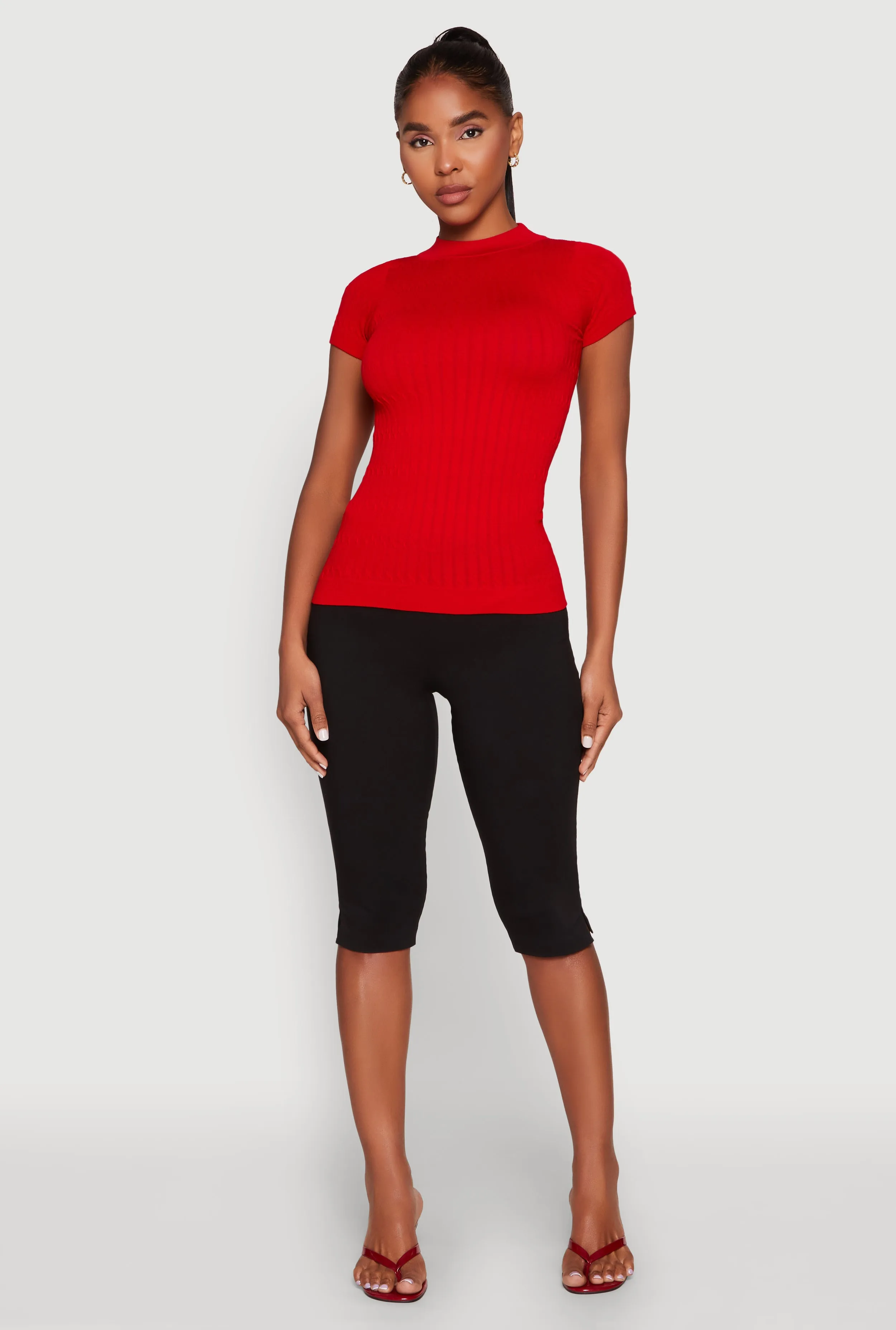 Seamless Short Sleeve Mock Neck Top sold by Rainbow product image thumbnail 3