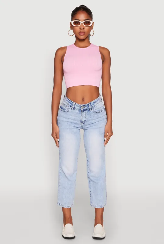 Seamless Cable Knit Crop Tank Top sold by Rainbow