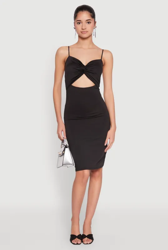 Twist Front Cut Out Dress sold by Rainbow
