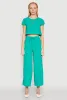 Crepe Knit Drawstring Wide Leg Pants sold by Rainbow