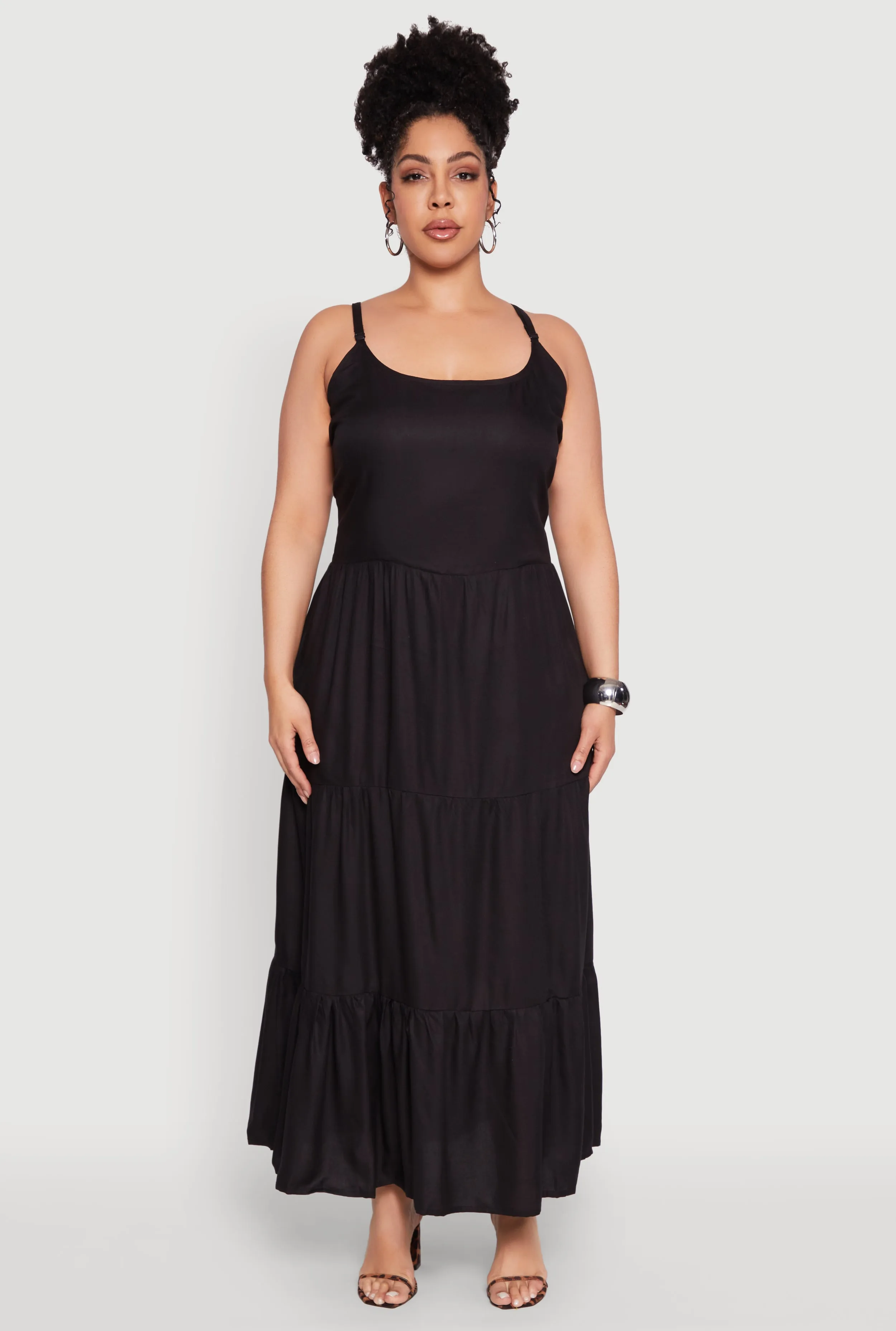 Plus Size Pocket Tiered Maxi Dress sold by Rainbow product image thumbnail 2