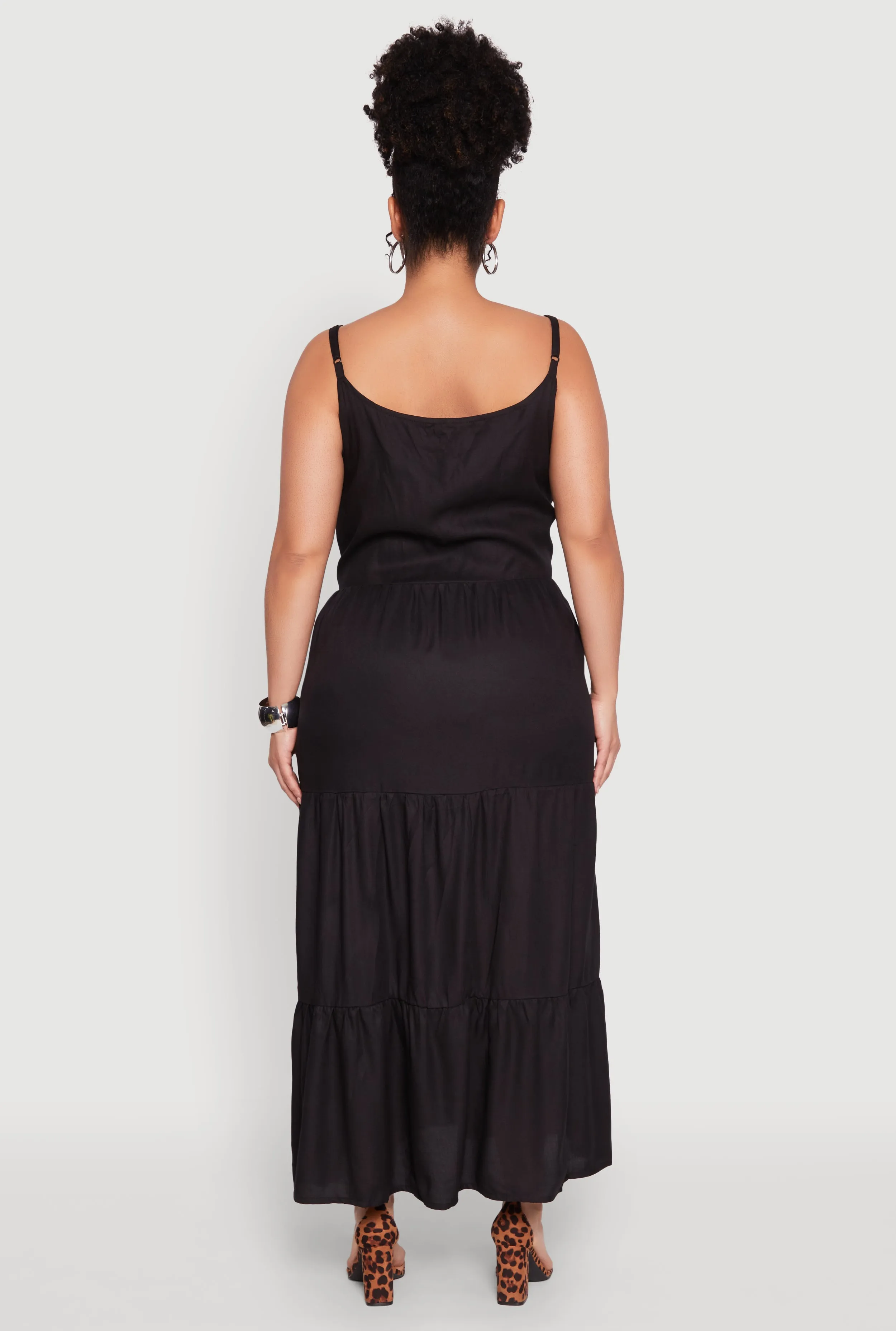 Plus Size Pocket Tiered Maxi Dress sold by Rainbow product image thumbnail 5