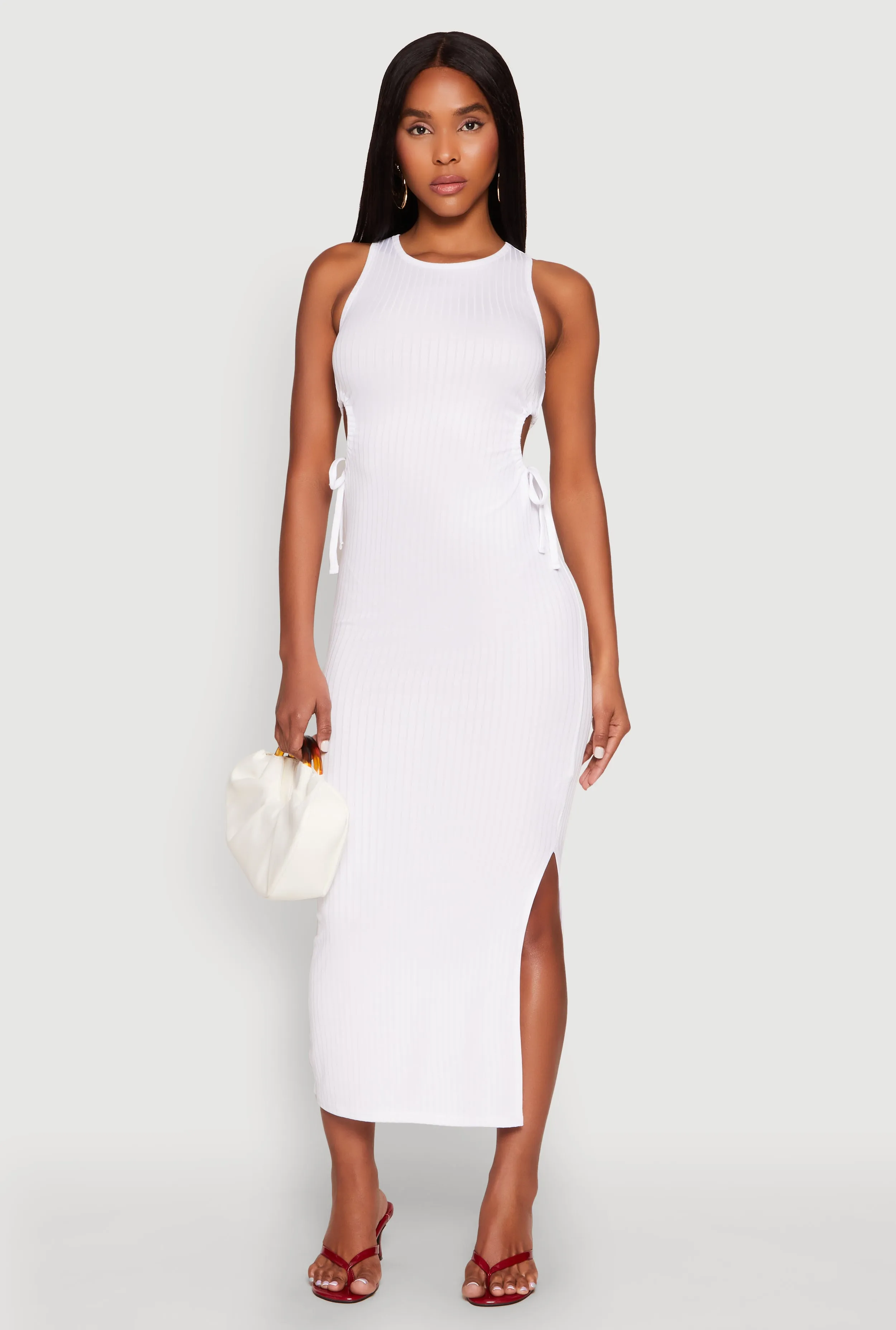Ribbed Knit Side Cut Out Midi Dress sold by Rainbow product image thumbnail 2