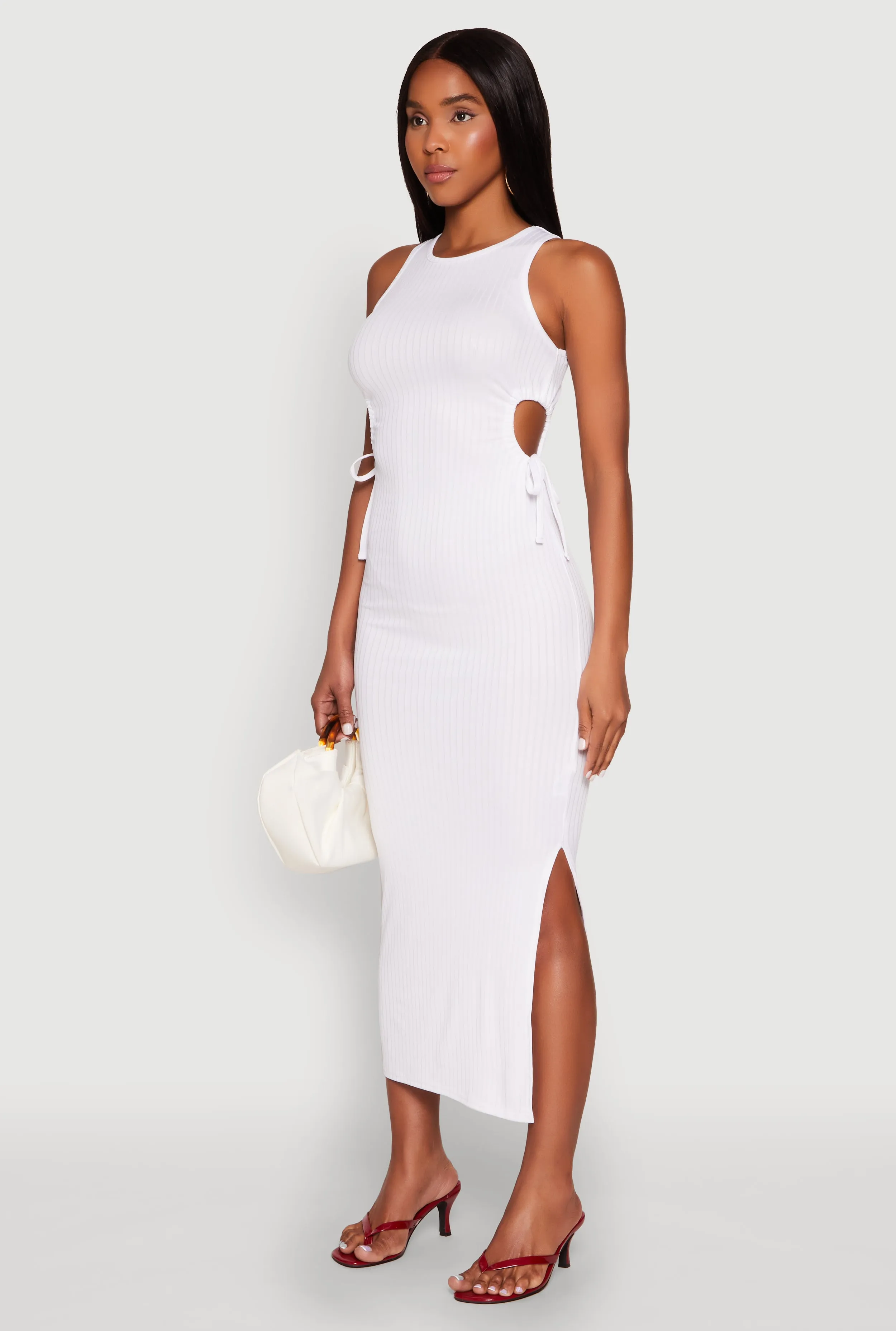 Ribbed Knit Side Cut Out Midi Dress sold by Rainbow product image thumbnail 3