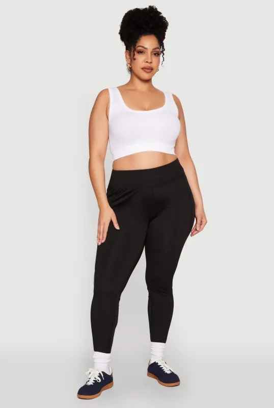 Plus Size Side Zip Pocket Leggings sold by Rainbow