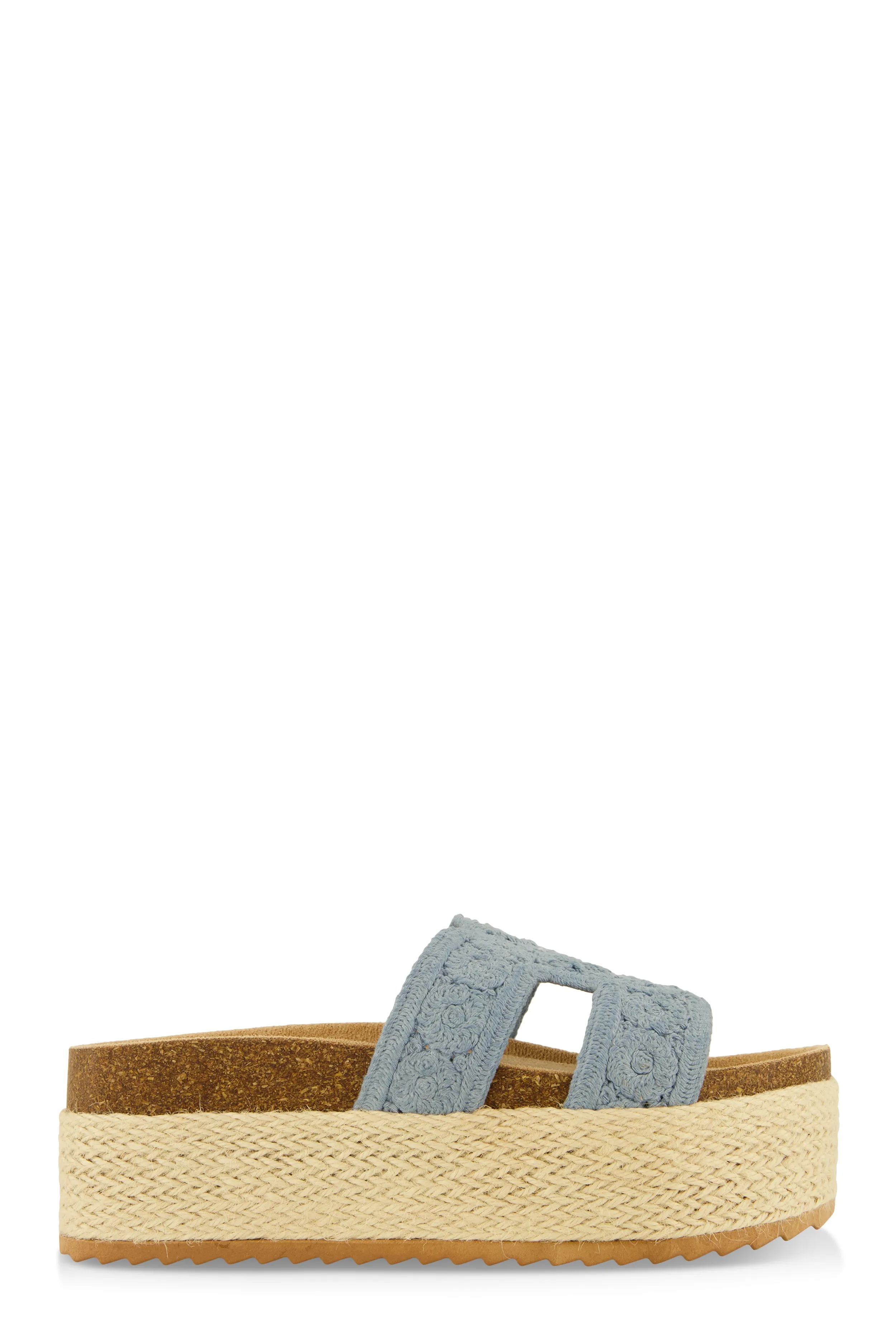 Floral Crochet H Band Platform Footbed Sandals sold by Rainbow product image thumbnail 2