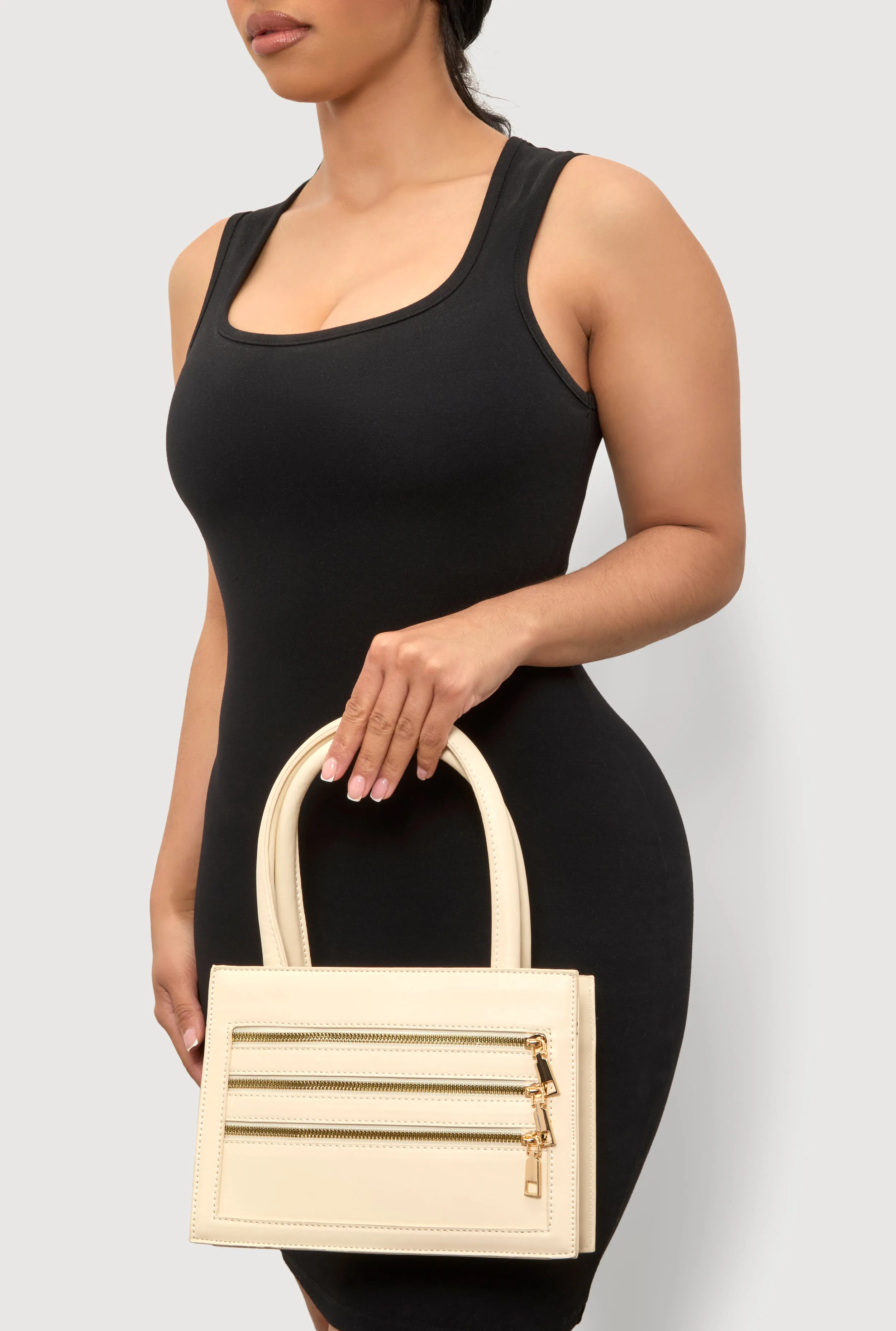 Triple Zipper Detail Convertible Handbag sold by Rainbow product image thumbnail 2