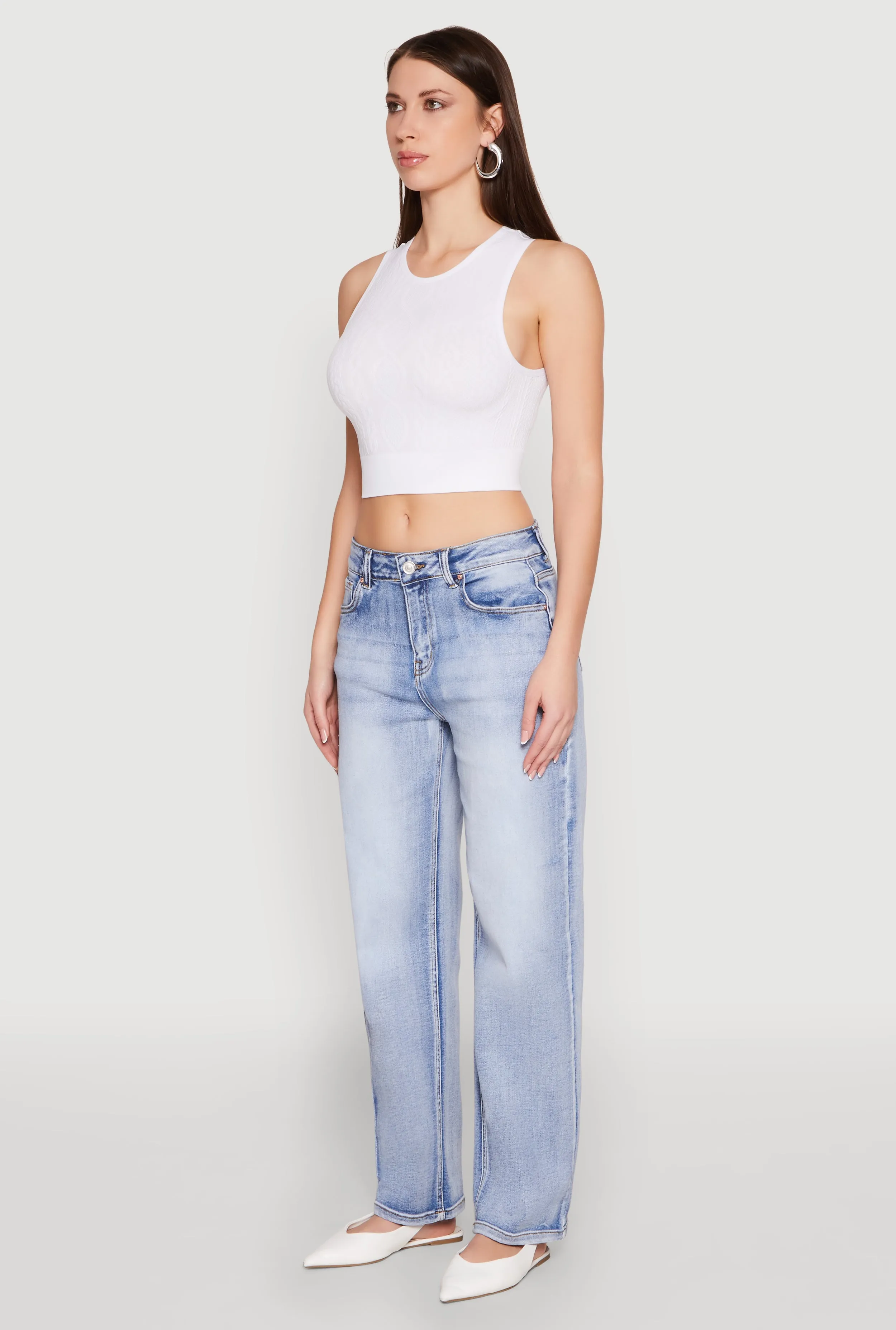 Seamless Cable Knit Crop Tank Top sold by Rainbow product image thumbnail 5