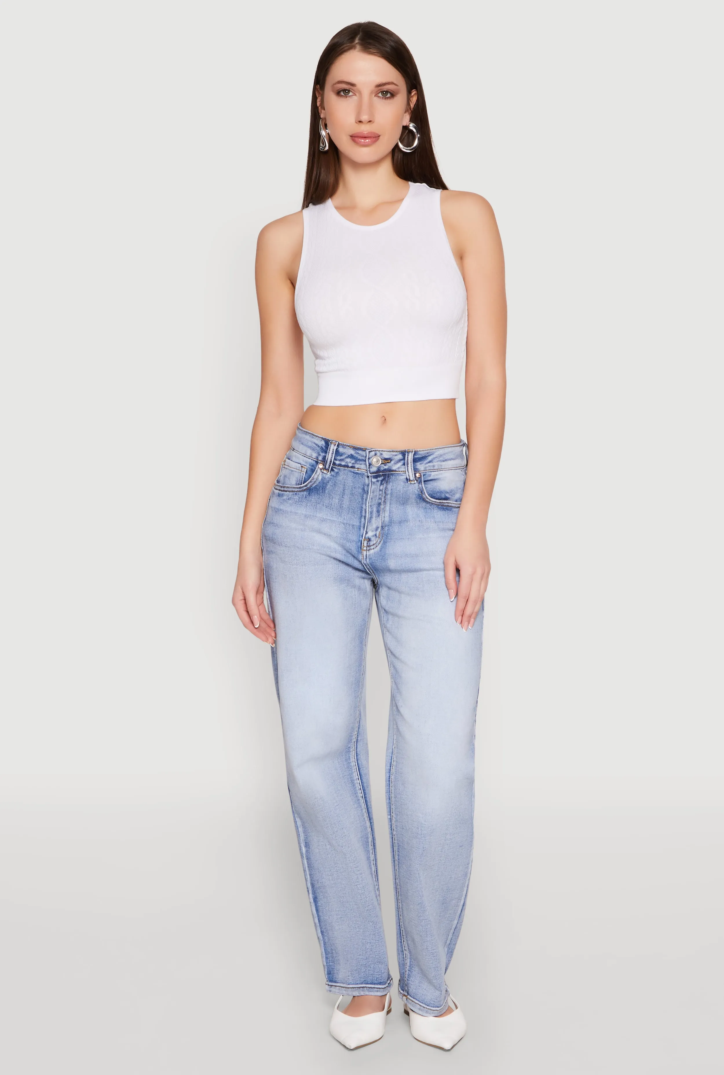 Seamless Cable Knit Crop Tank Top sold by Rainbow