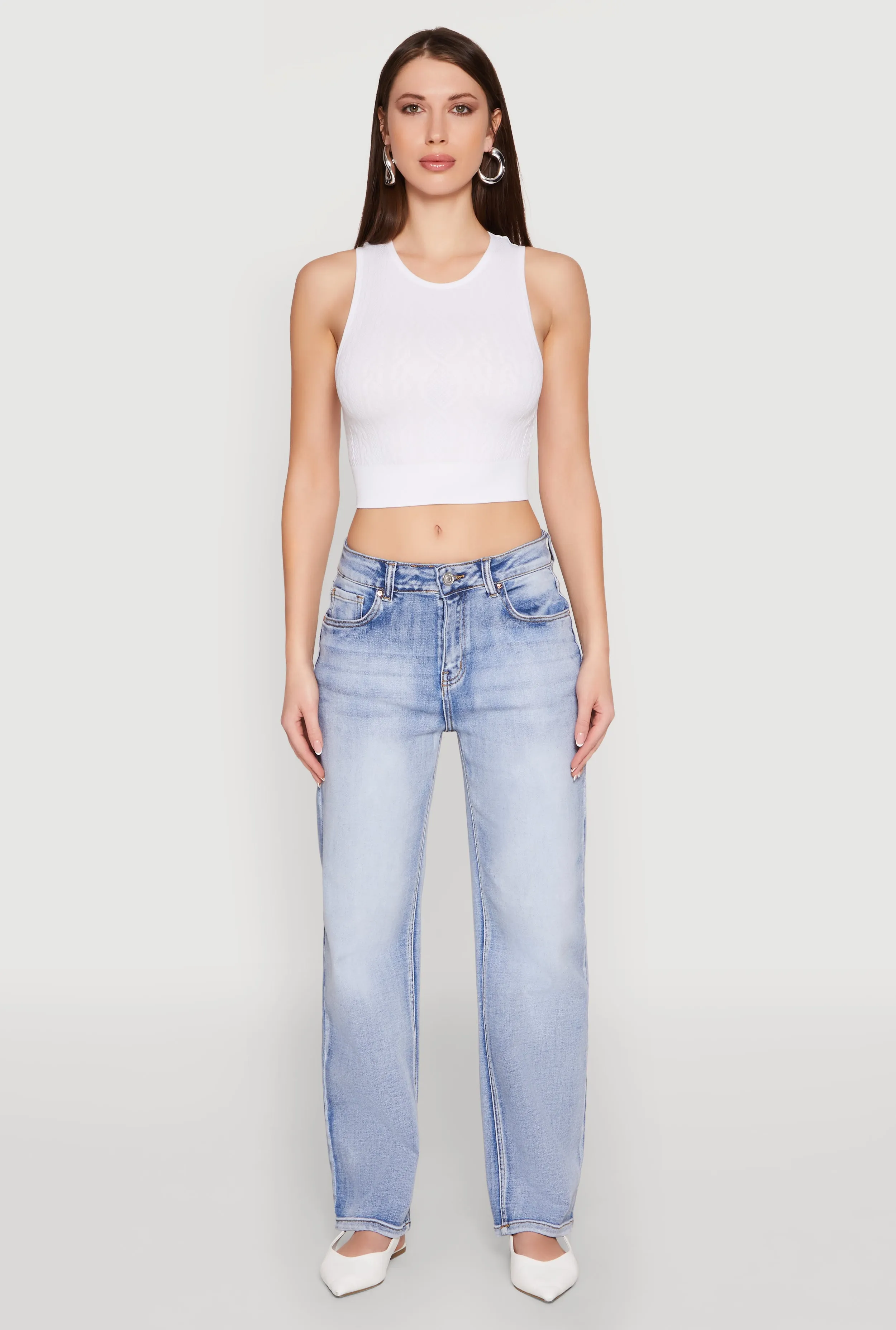 Seamless Cable Knit Crop Tank Top sold by Rainbow product image thumbnail 3