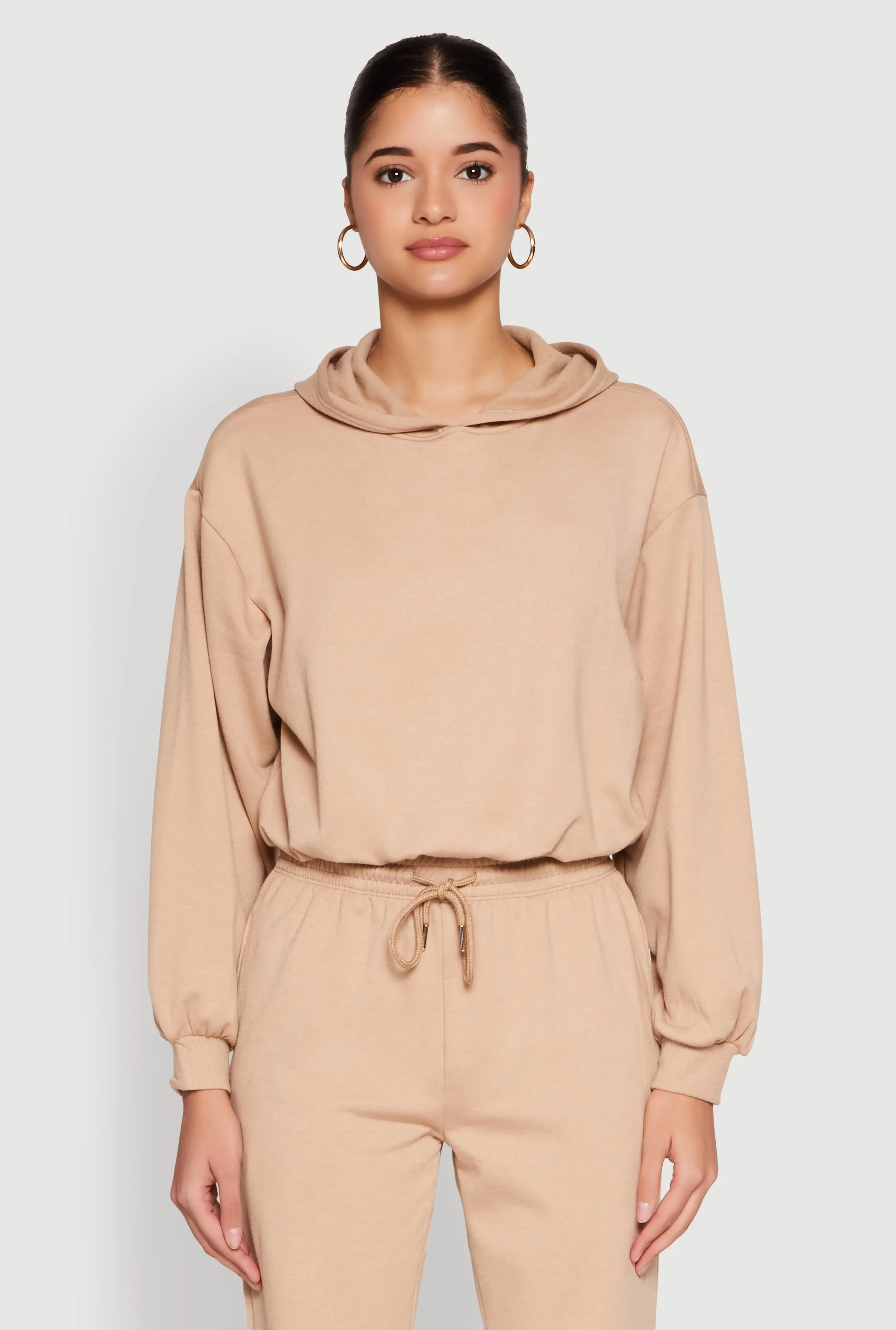 Almost Famous Bubble Hem Cropped Hoodie sold by Rainbow