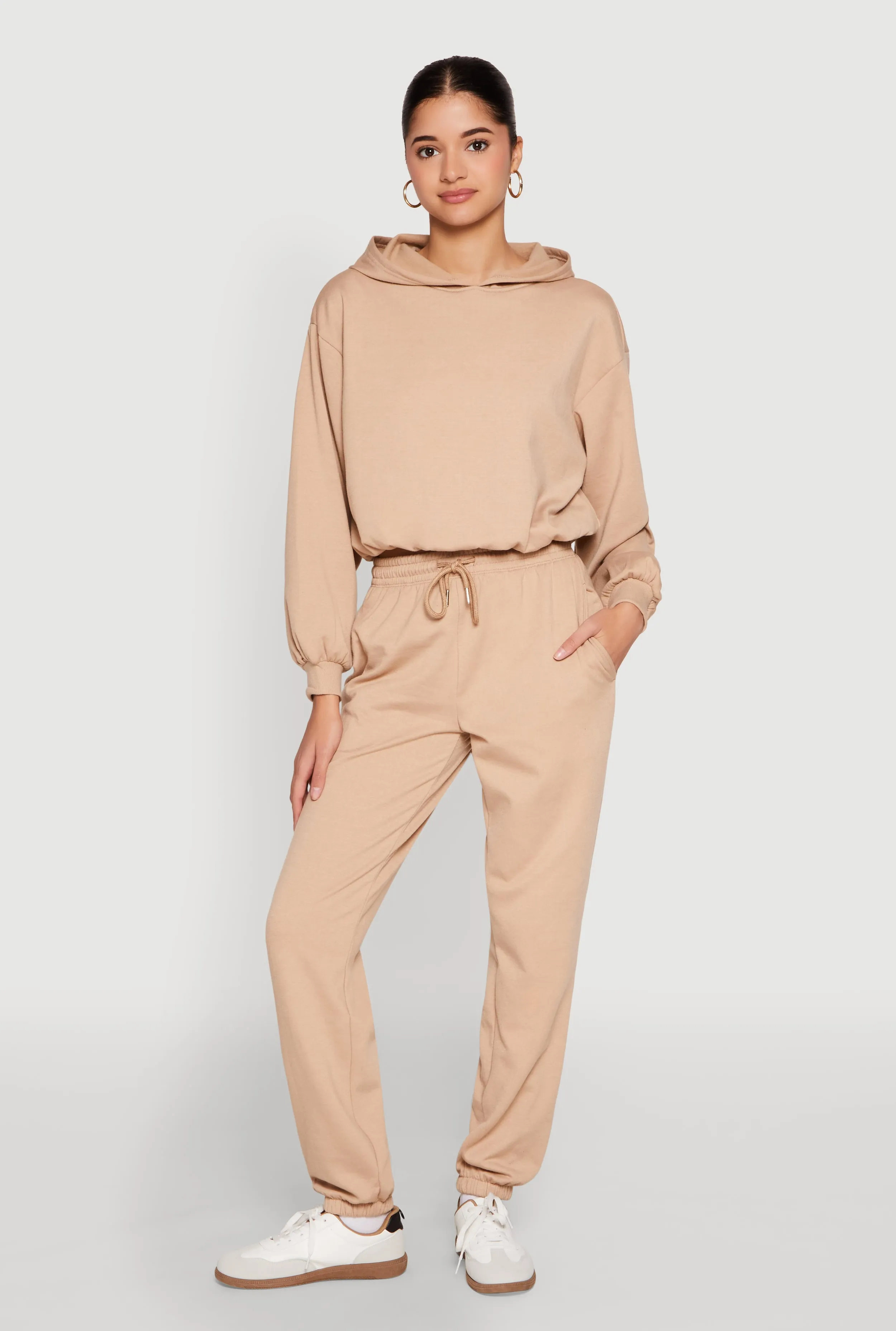 Almost Famous Bubble Hem Cropped Hoodie sold by Rainbow product image thumbnail 3