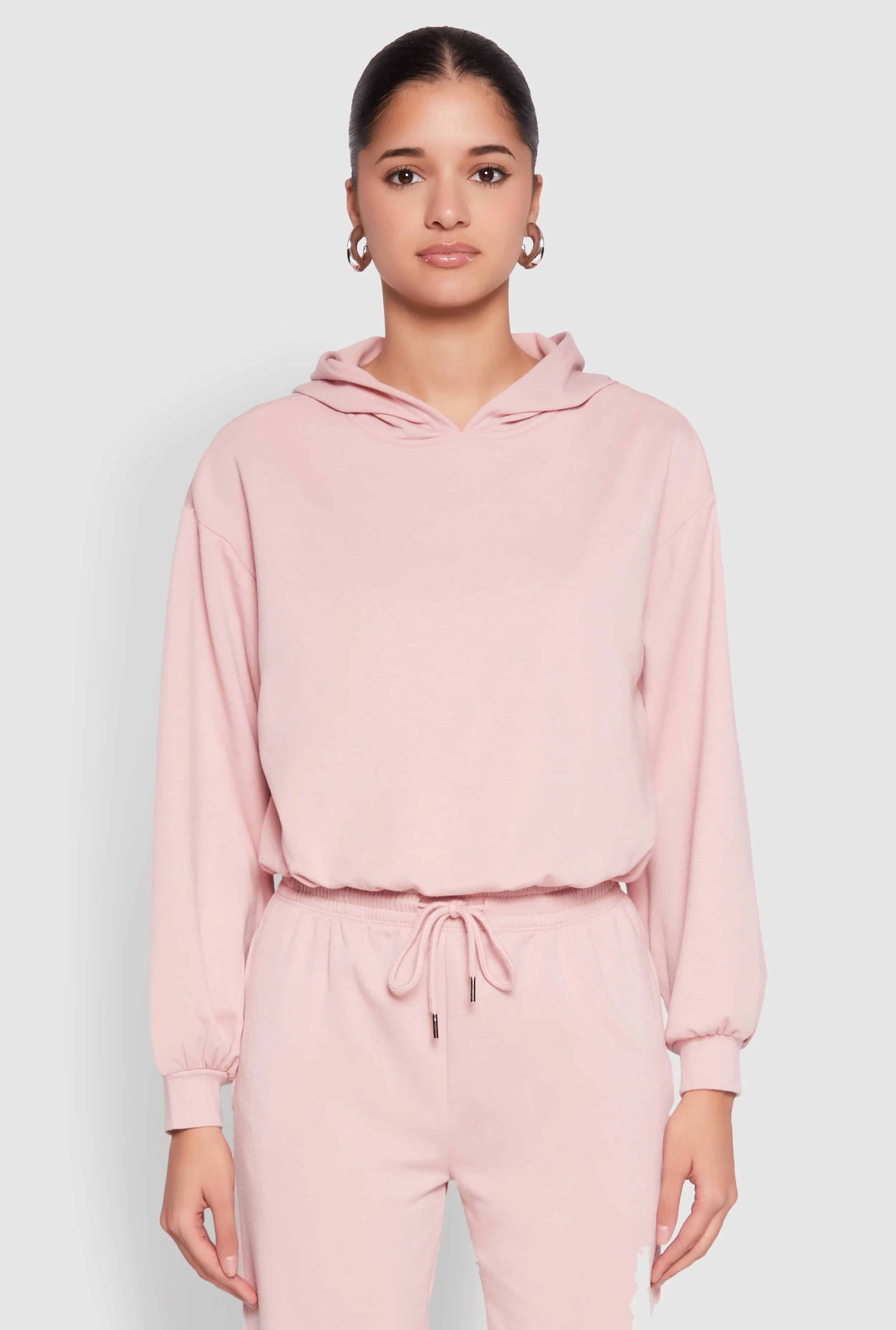 Almost Famous Bubble Hem Cropped Hoodie sold by Rainbow