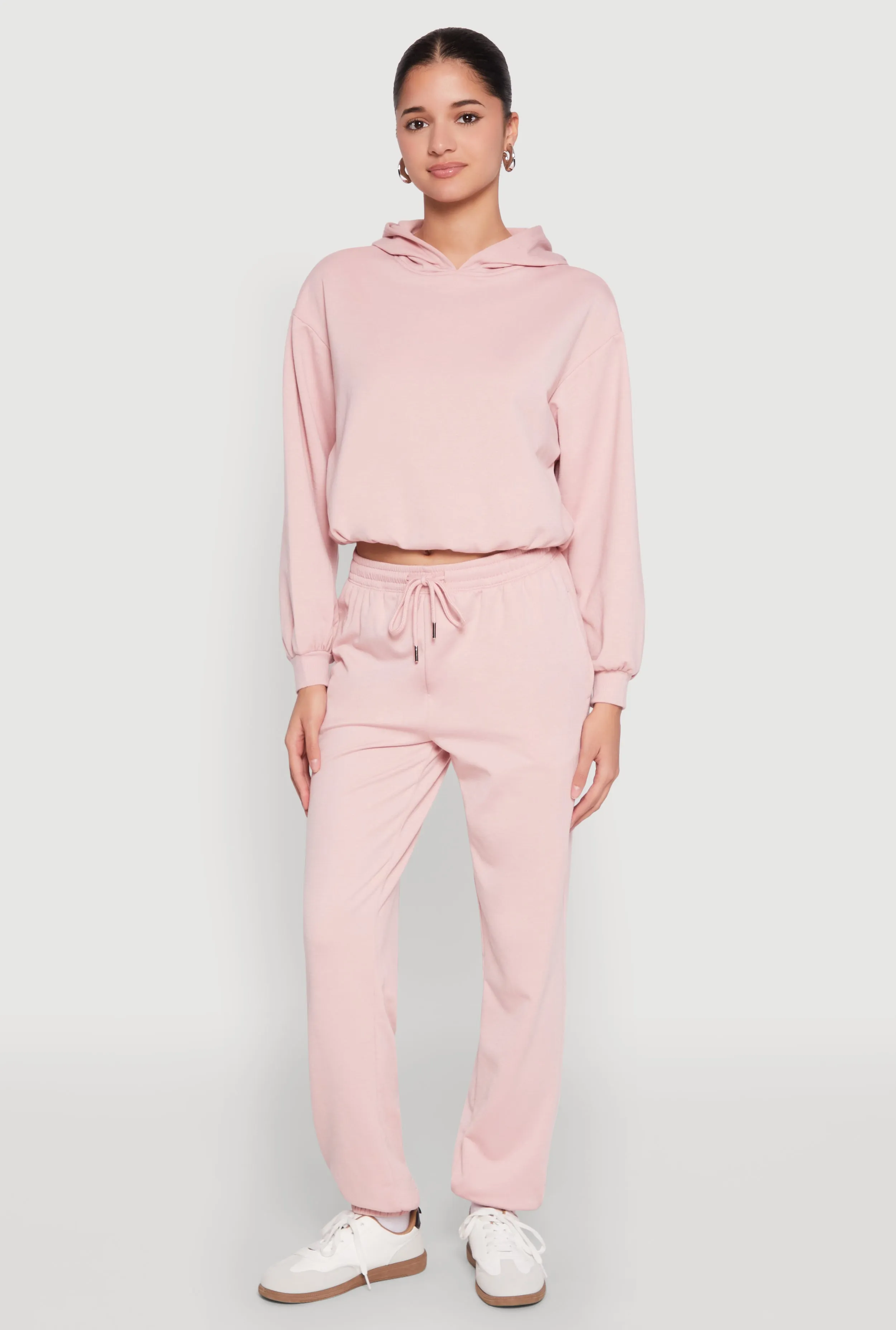 Almost Famous Bubble Hem Cropped Hoodie sold by Rainbow product image thumbnail 2