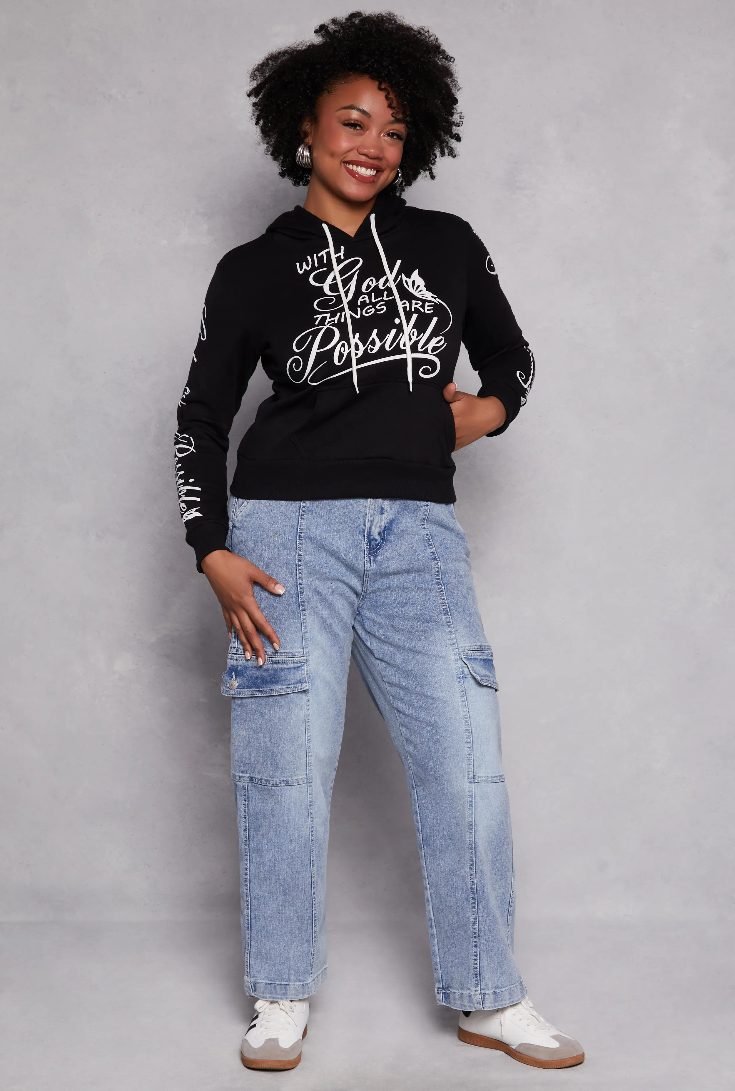 Plus Size All Things Are Possible Hooded Sweatshirt sold by Rainbow product image thumbnail 2