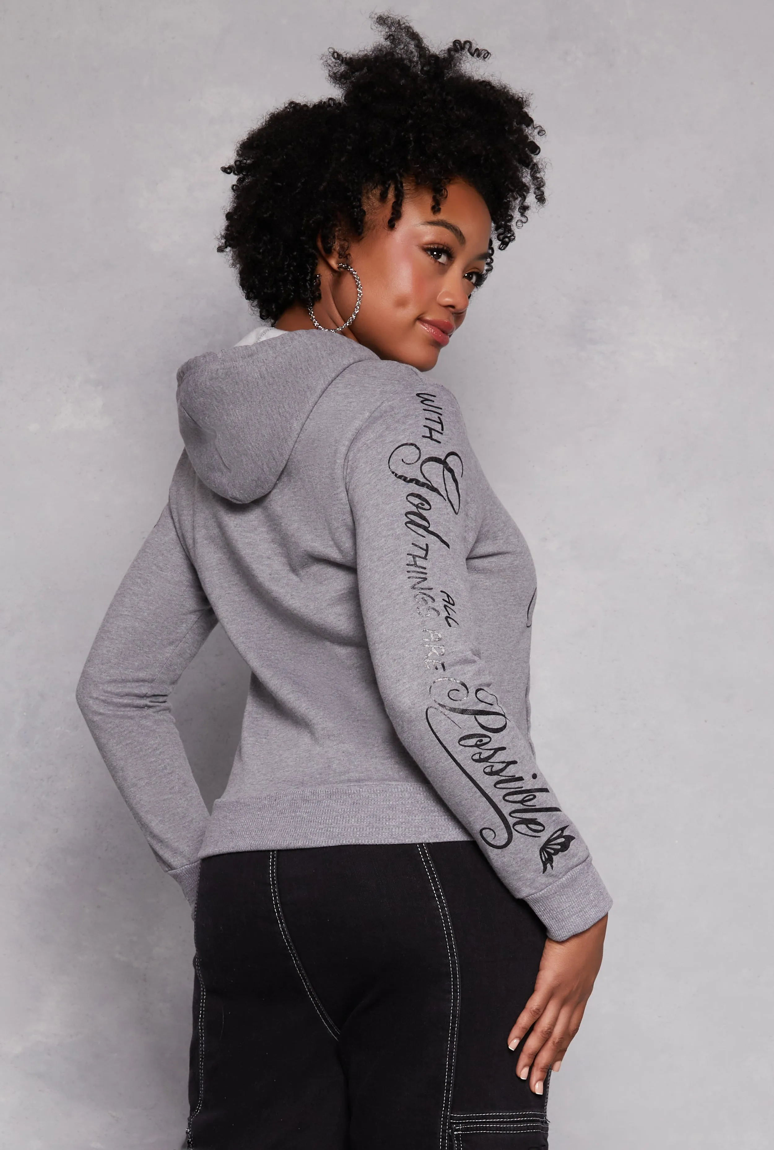 Plus Size All Things Are Possible Hooded Sweatshirt sold by Rainbow product image thumbnail 3
