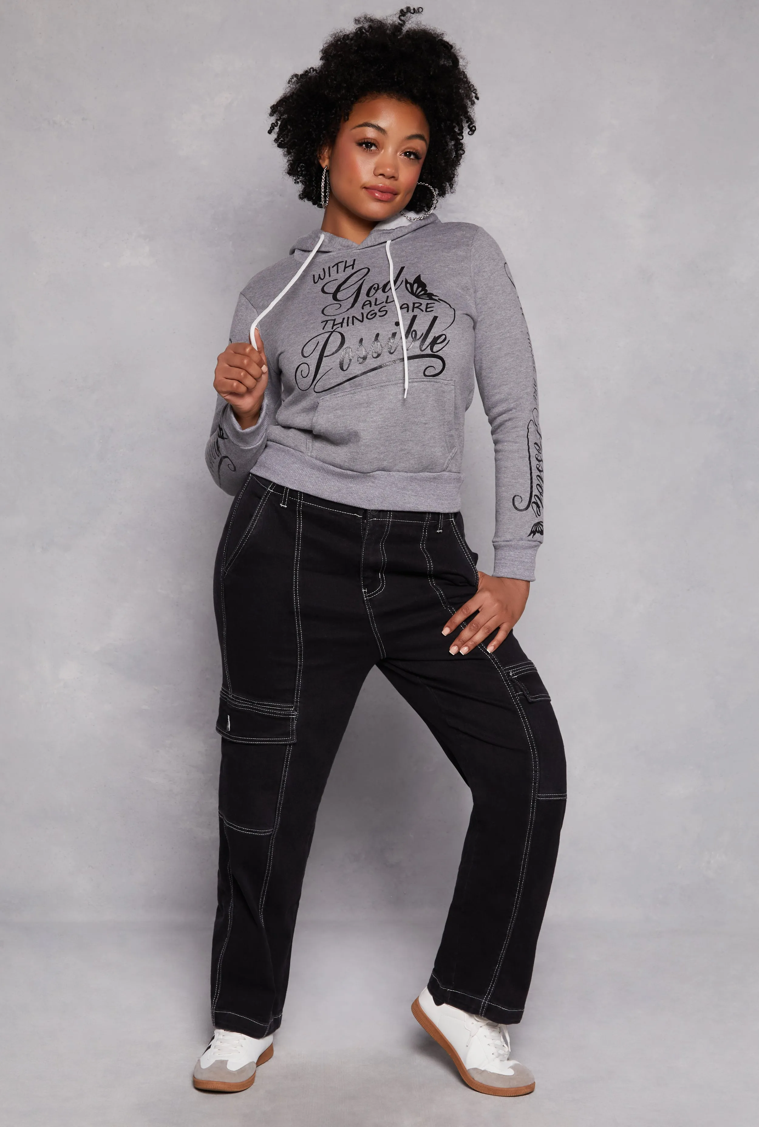 Plus Size All Things Are Possible Hooded Sweatshirt sold by Rainbow product image thumbnail 2