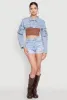 Daisy Cargo Pocket Sleeve Bolero Jean Jacket sold by Rainbow