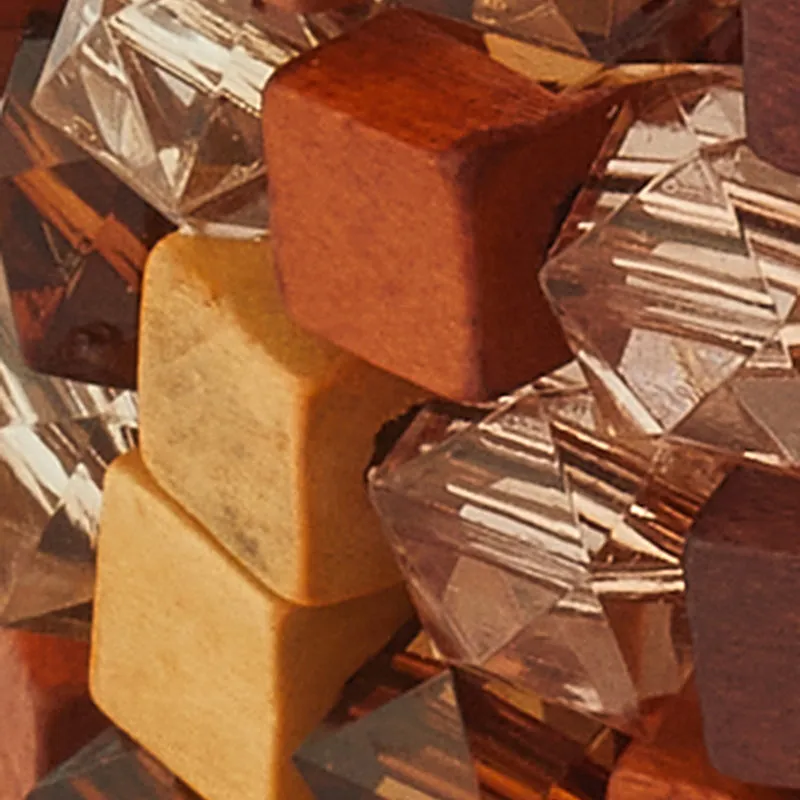 Wooden Stretch Bracelet and Hoop Drop Earrings Set sold by Rainbow product image thumbnail 3