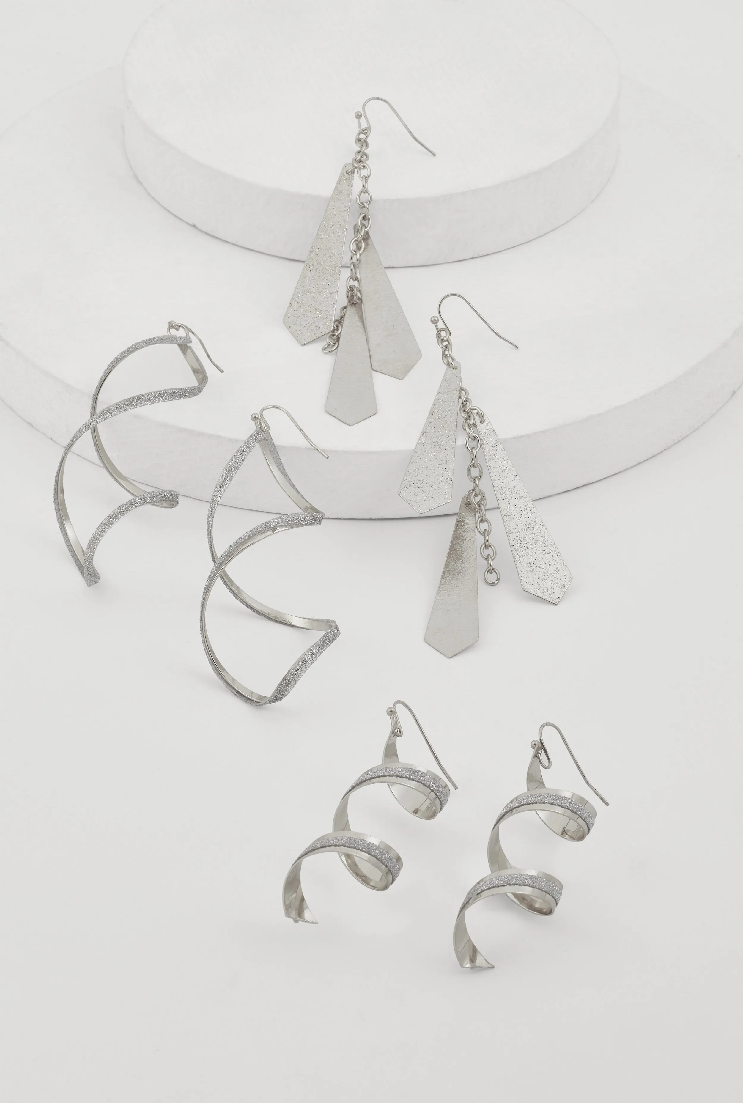 Spiral Geometric Drop Earring Trio sold by Rainbow