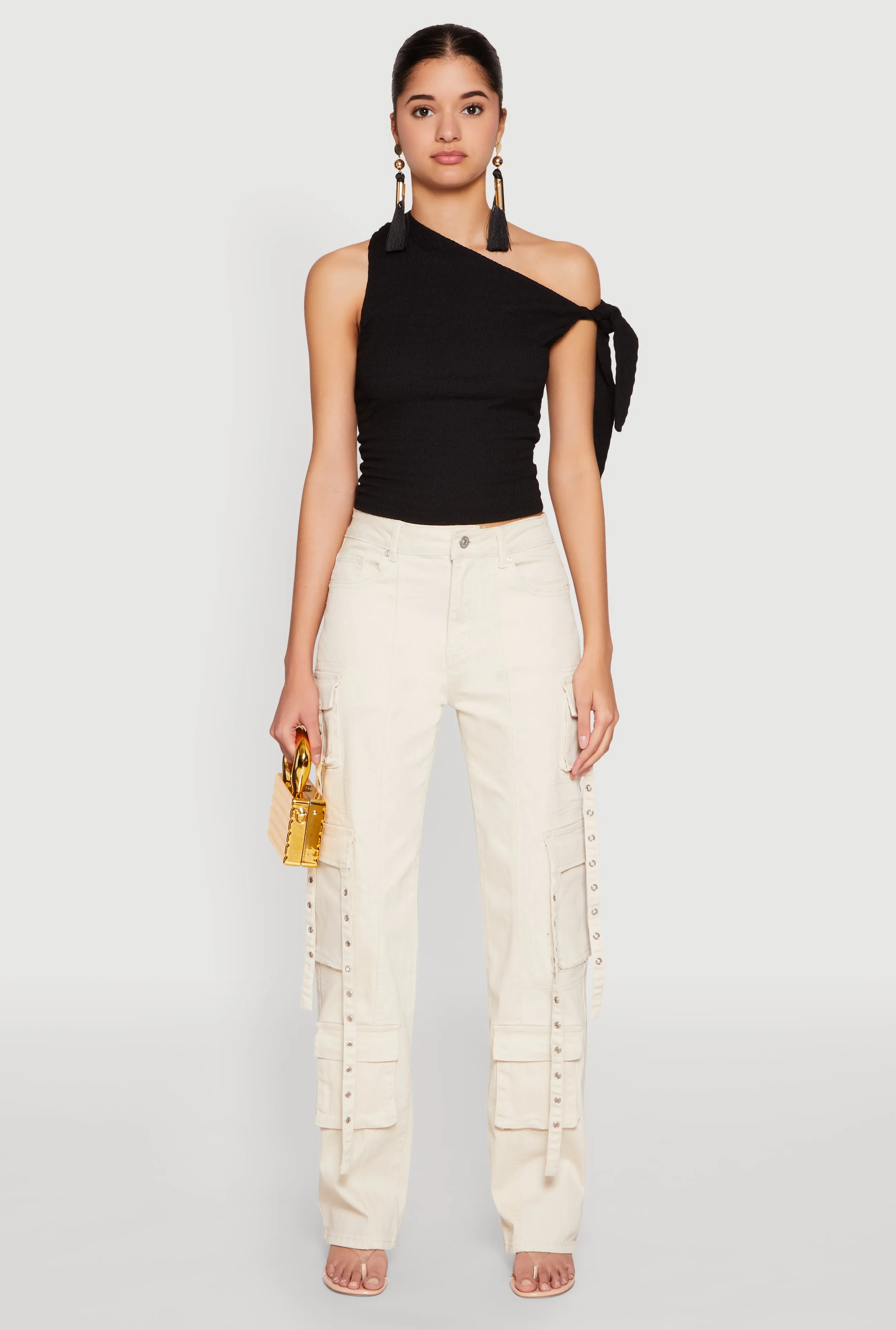 Mineral Wash Pintuck Cargo Jeans sold by Rainbow product image thumbnail 2