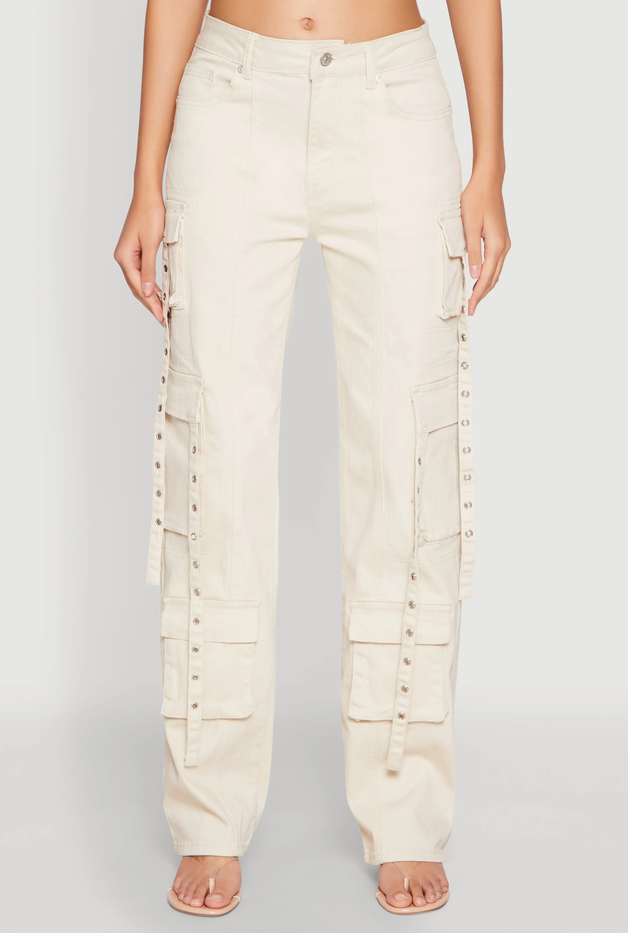 Mineral Wash Pintuck Cargo Jeans sold by Rainbow product image thumbnail 5