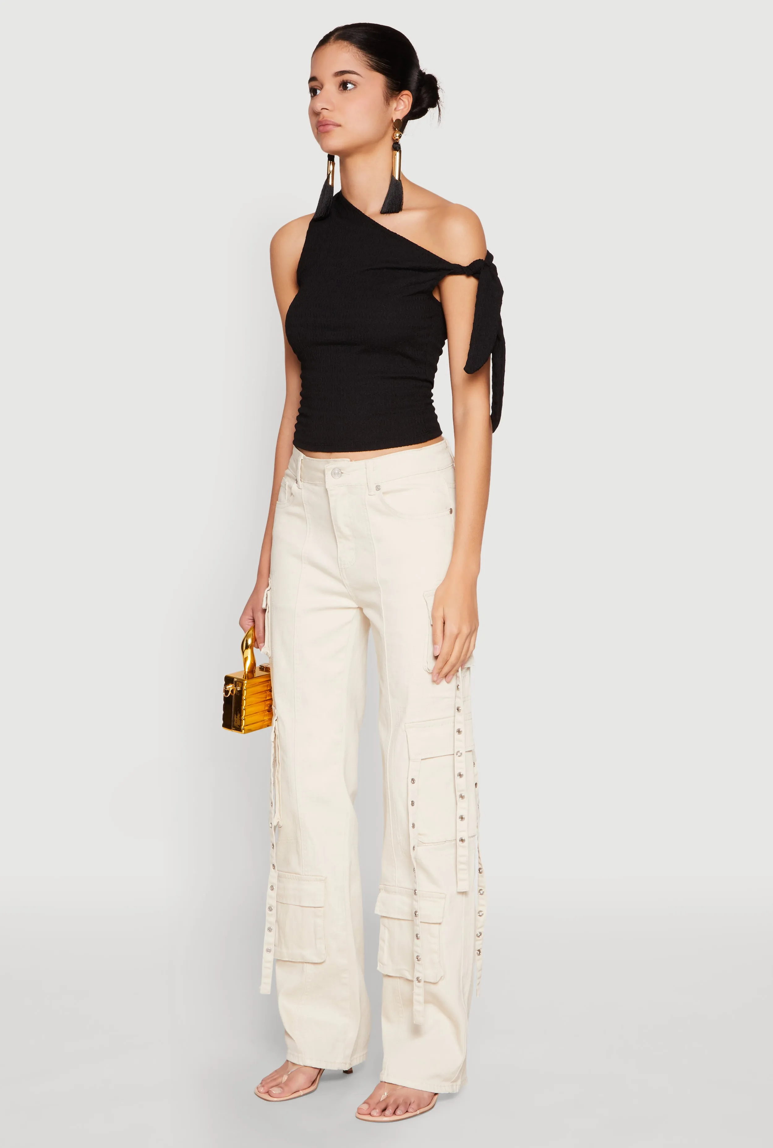 Mineral Wash Pintuck Cargo Jeans sold by Rainbow product image thumbnail 3