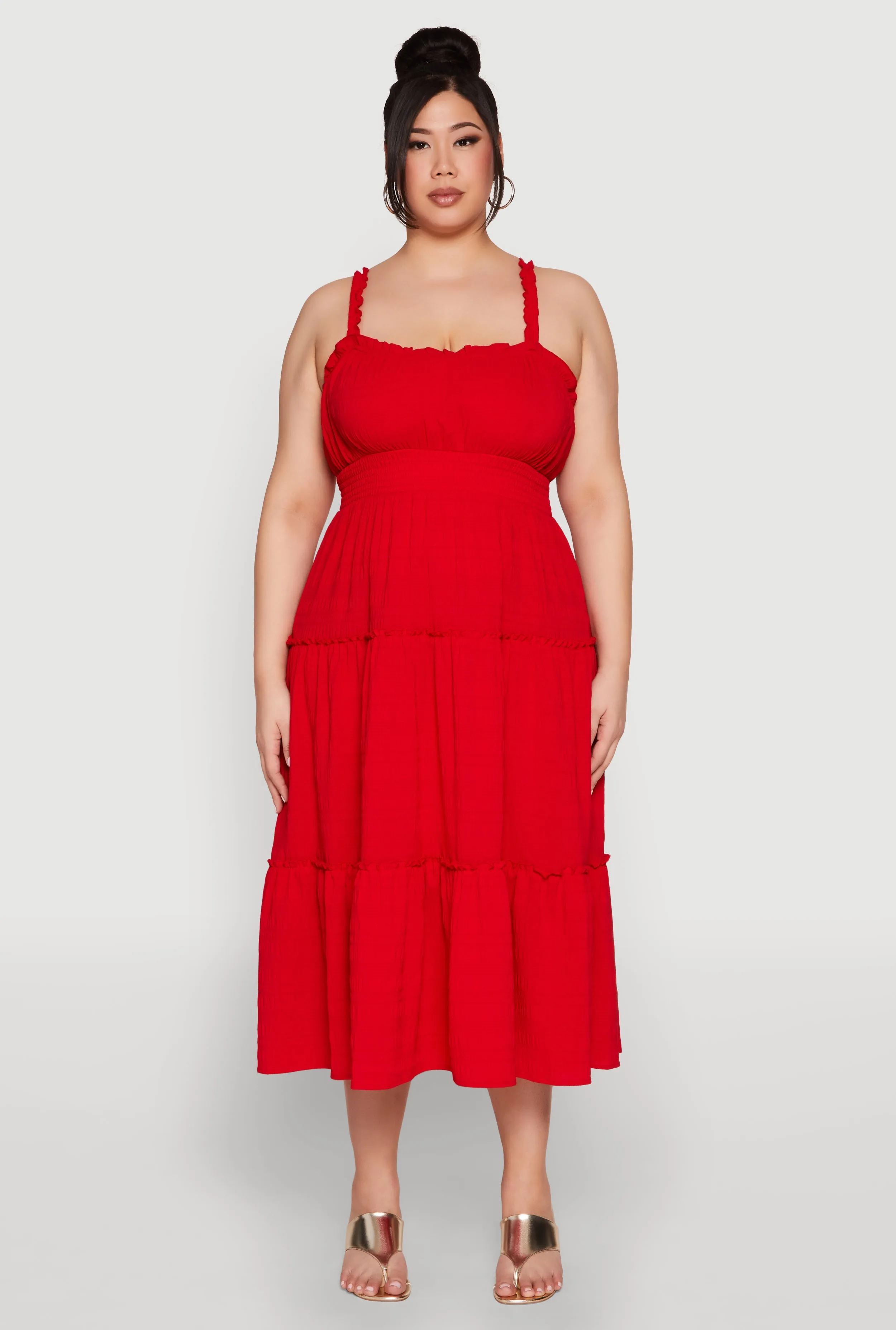 Plus Size Almost Famous Smocked Tiered Dress sold by Rainbow product image thumbnail 2